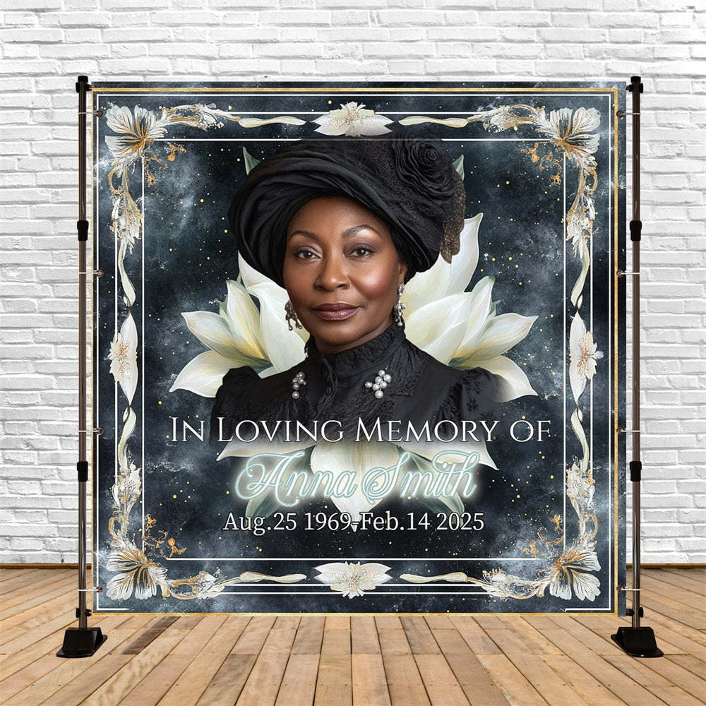 Memorial Backdrop Ideas Grace Floral Frame Customized Backdrop UK CSH6-364