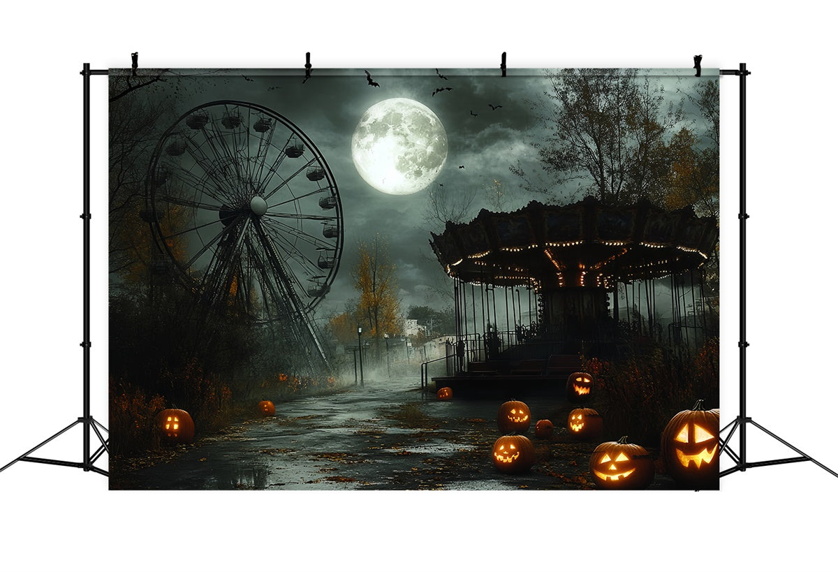 Halloween Photography Backdrops Spooky Pumpkin Park Backdrop UK CSH6-68