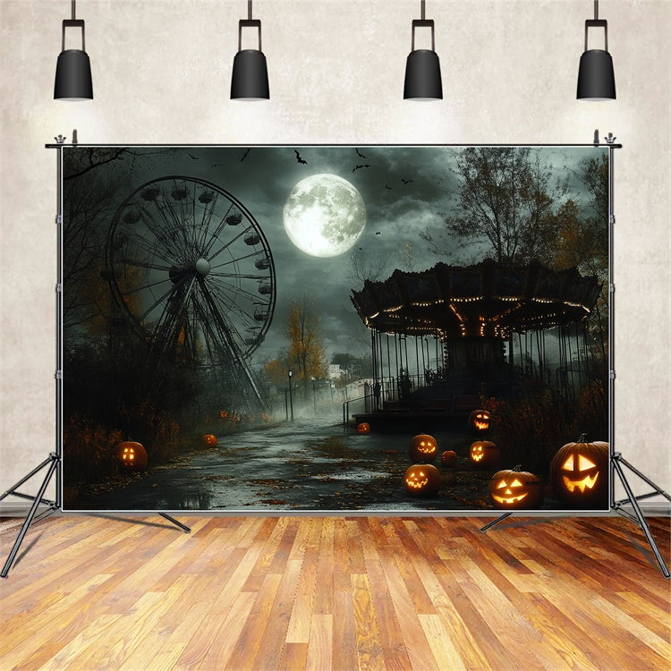 Halloween Photography Backdrops Spooky Pumpkin Park Backdrop UK CSH6-68