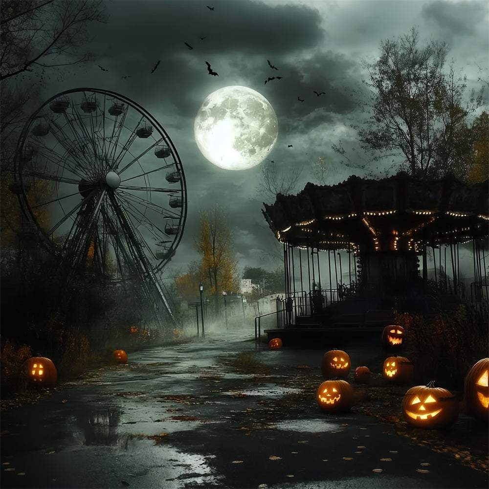 Halloween Photography Backdrops Spooky Pumpkin Park Backdrop UK CSH6-68