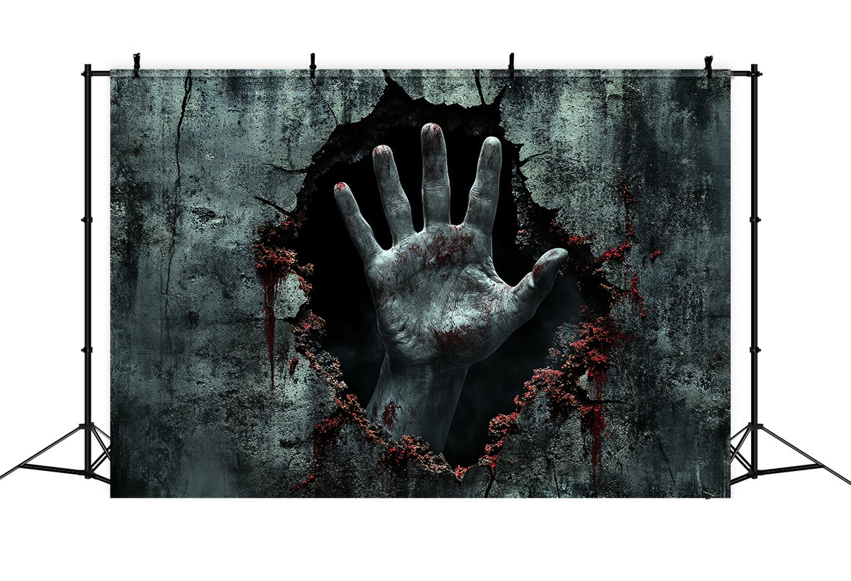 Scary Halloween Backdrop Bloody Breakout Horror Wall Backdrop UK CSH6-72