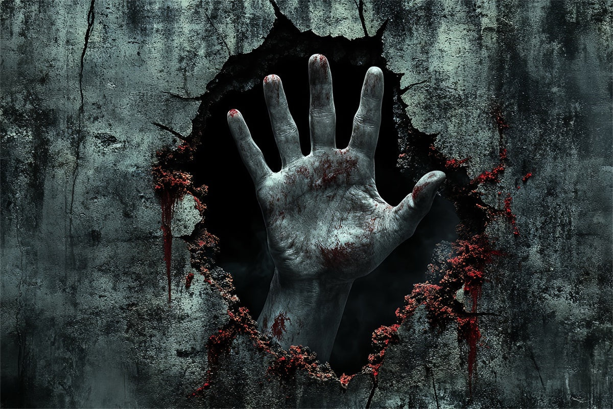 Scary Halloween Backdrop Bloody Breakout Horror Wall Backdrop UK CSH6-72