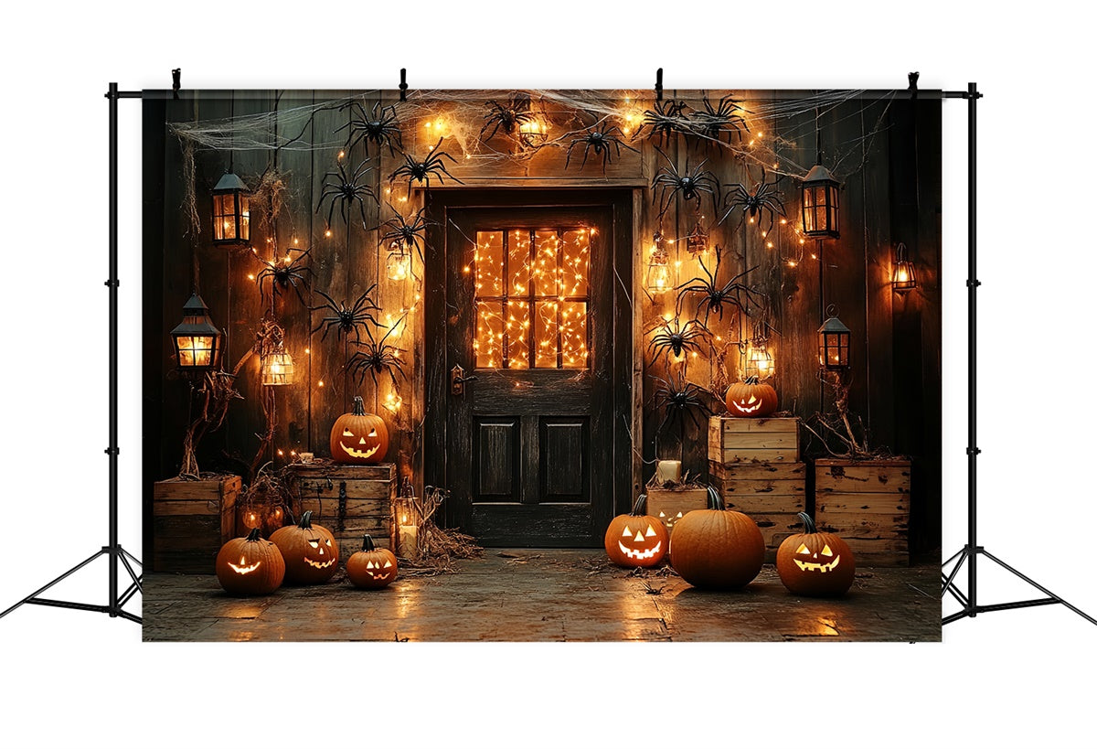Halloween Backdrop Spooky Porch Lantern Spider Backdrop UK CSH6-80