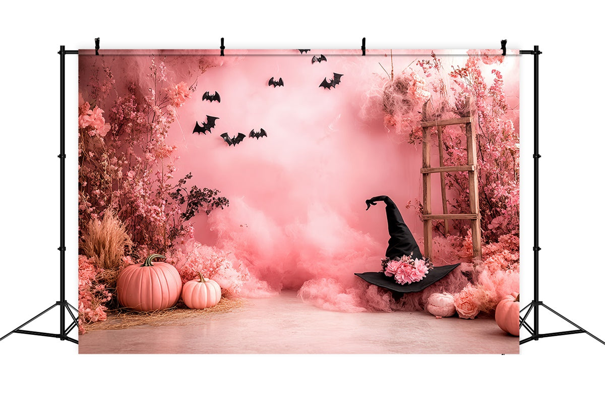 Halloween Wall Backdrop Pink Witch Garden Backdrop UK CSH6-87