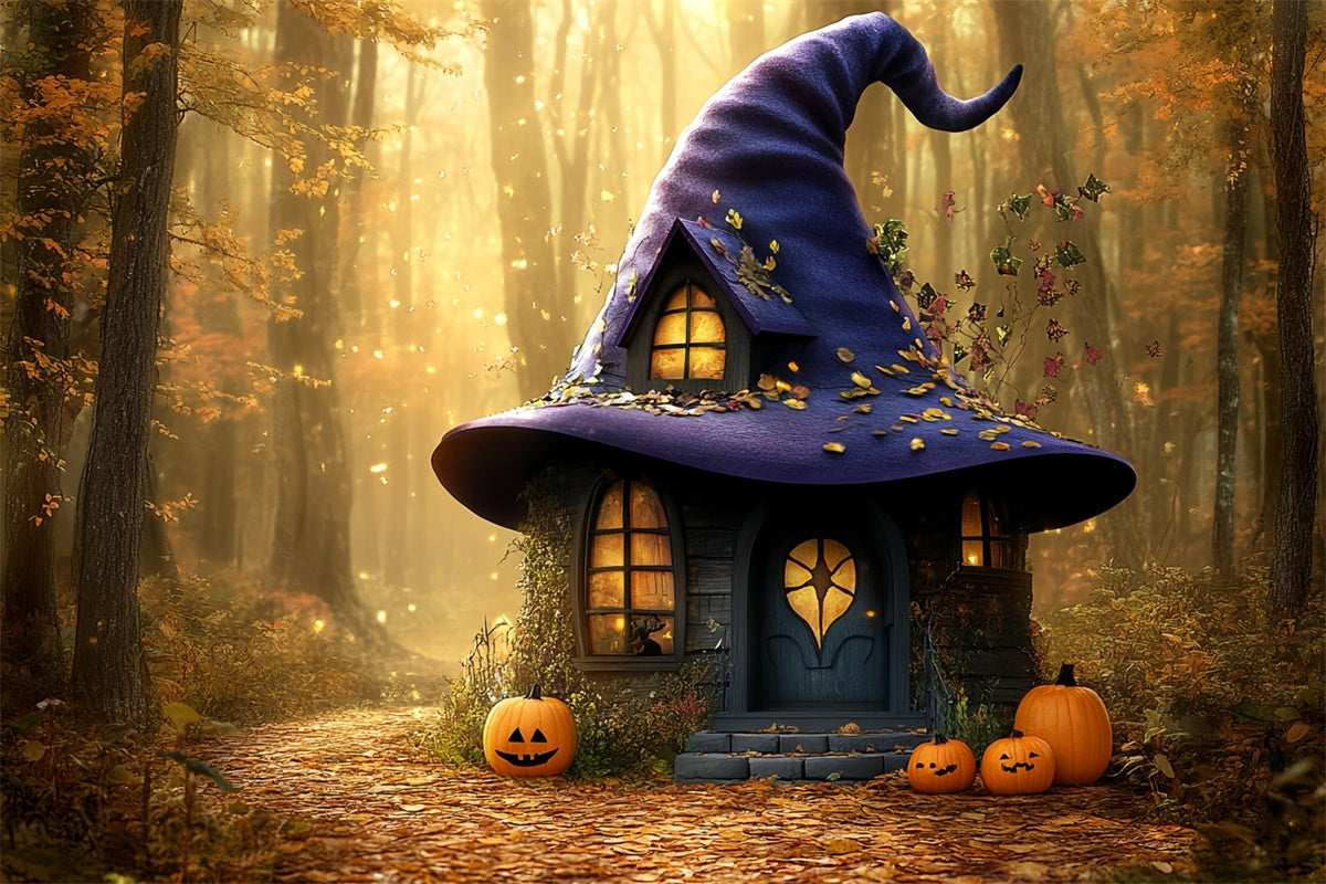 Forest Backdrops Forest Spell Hut Halloween Photo Backdrop UK CSH6-88