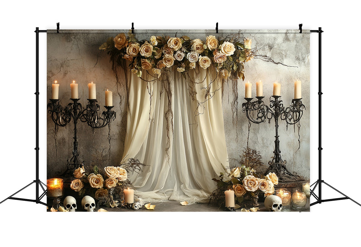 Scary Halloween Backdrops Skull Altar Gothic Rose Backdrop UK CSH6-96