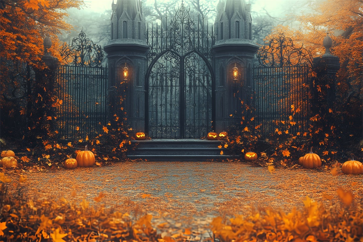 Halloween Backdrop Ideas Enchanted Pumpkin Gate Backdrop UK CSH6-99