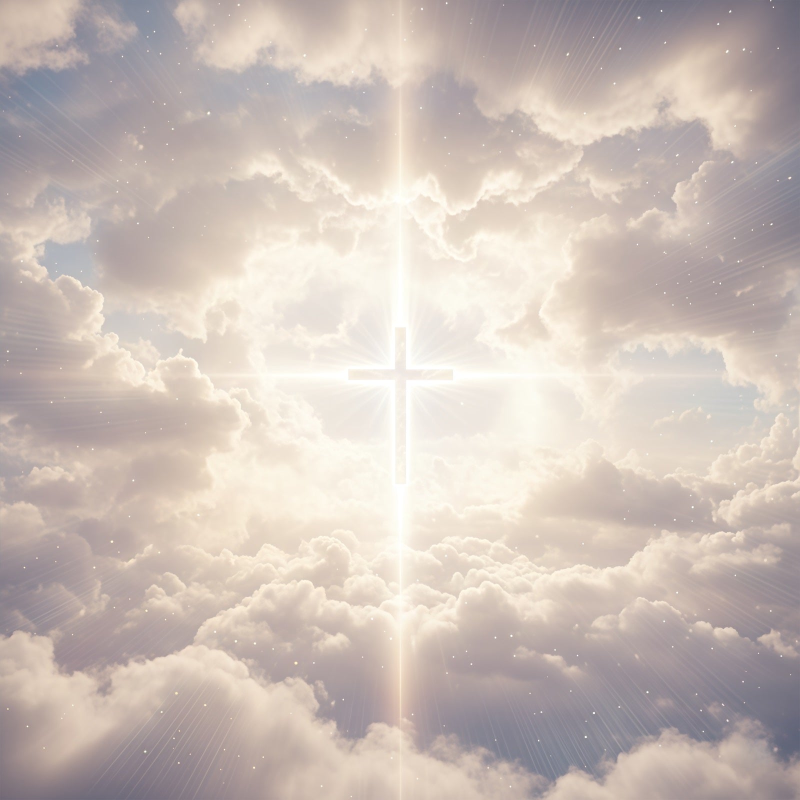 Easter Backdrops For Church Heavenly Light Cross Clouds Easter Backdrop UK CSH61-1