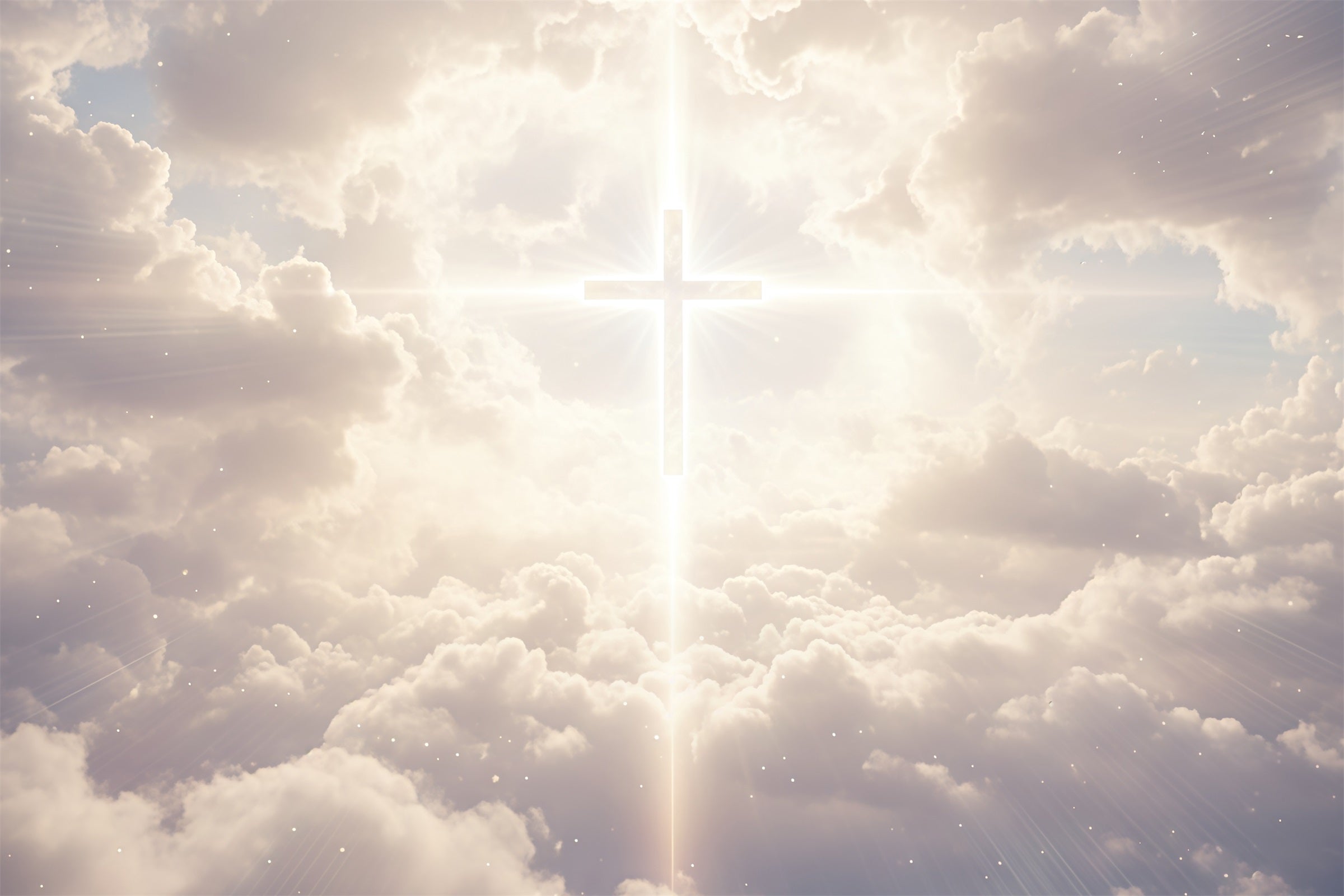 Easter Backdrops For Church Heavenly Light Cross Clouds Easter Backdrop UK CSH61-1