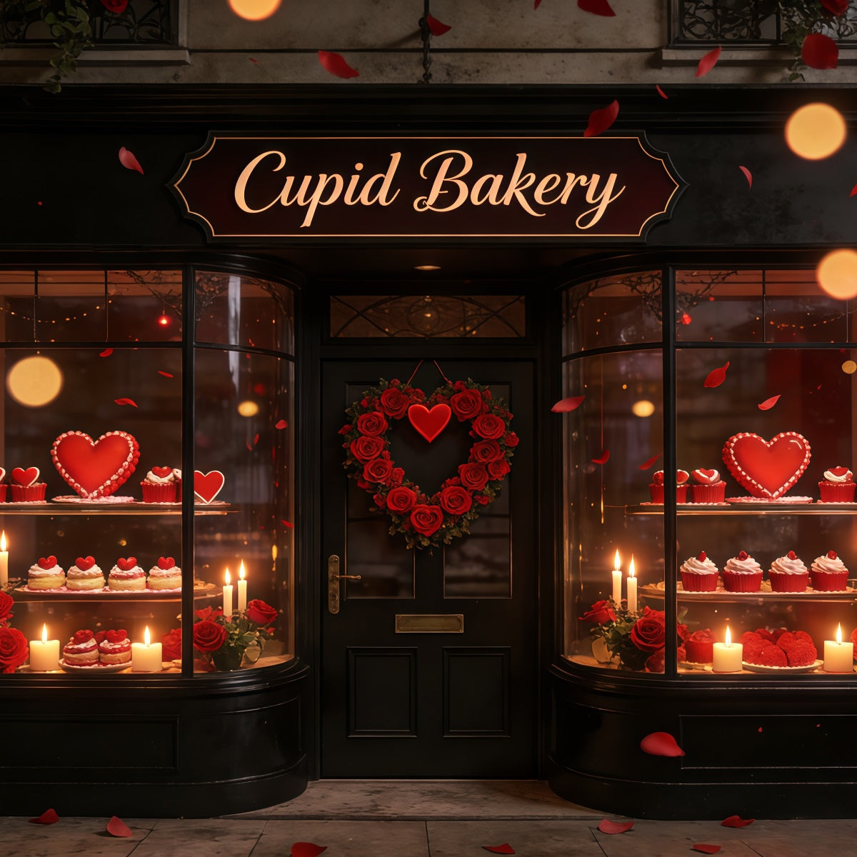 Cupid Valentine Backdrop Cupcake Bakery Window Display Valentine Backdrops UK CSH61-100