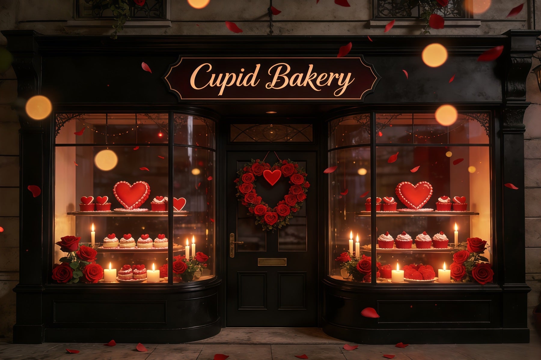 Cupid Valentine Backdrop Cupcake Bakery Window Display Valentine Backdrops UK CSH61-100