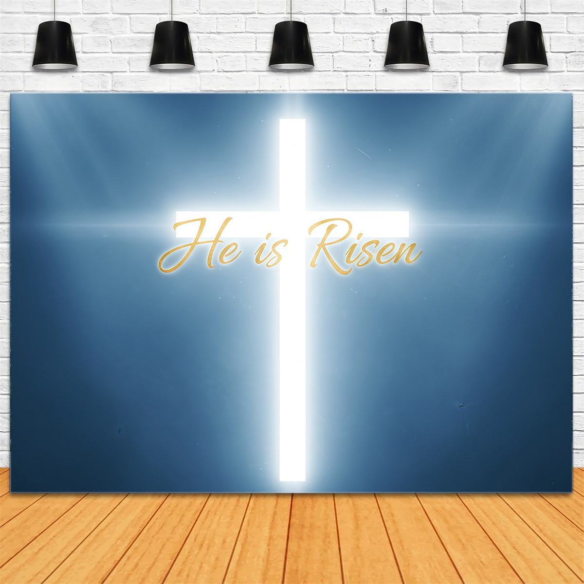 Easter Church Backdrop Radiant Cross Heavenly Light Easter Backdrops UK CSH61-12
