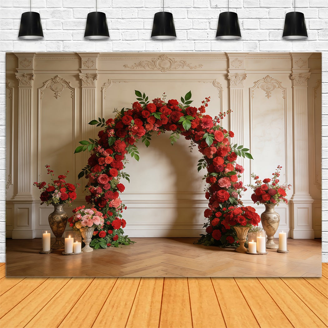 Wildflower Backdrop Ideas Elegant Red Rose Archway Pastel Floral Backdrop UK CSH61-128