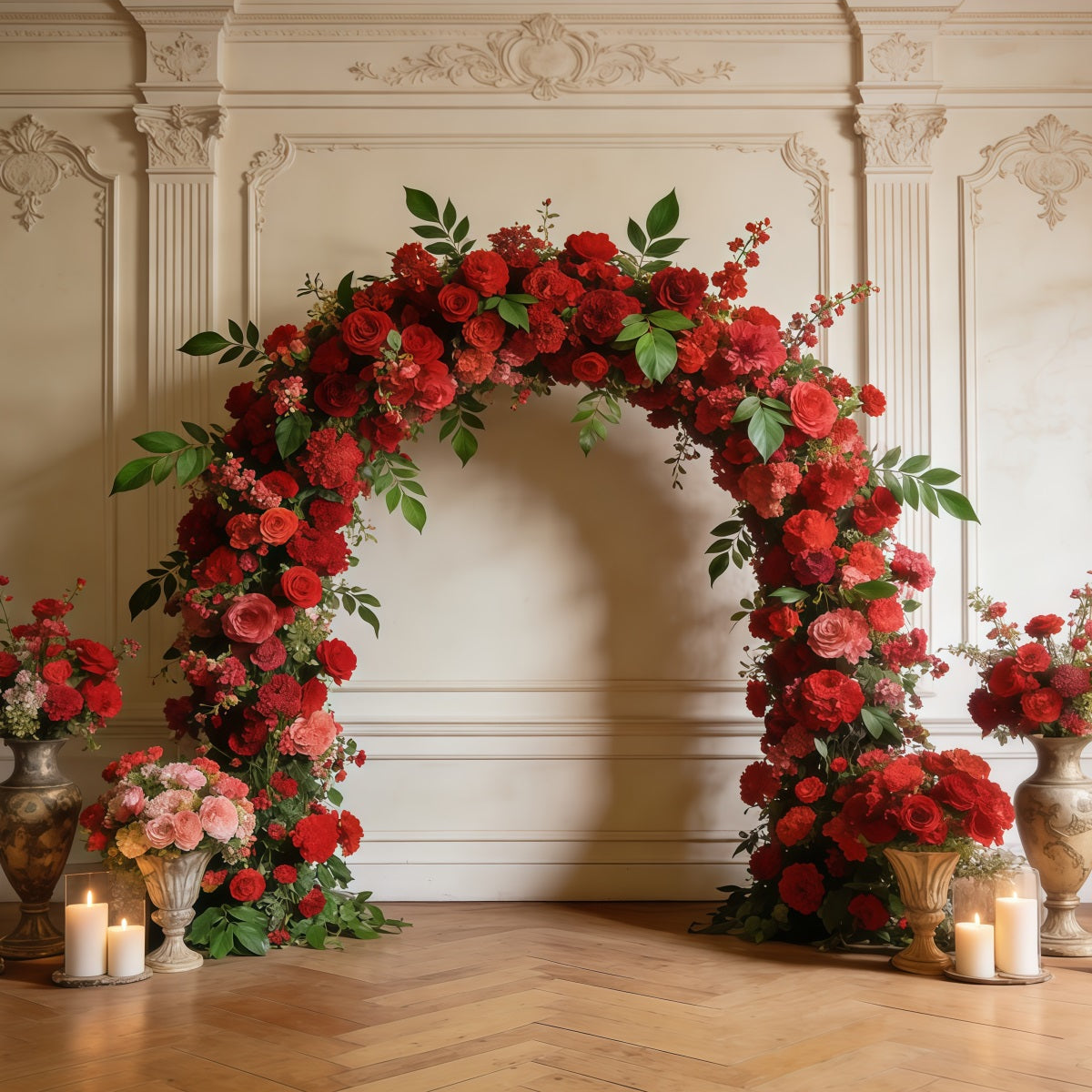 Wildflower Backdrop Ideas Elegant Red Rose Archway Pastel Floral Backdrop UK CSH61-128
