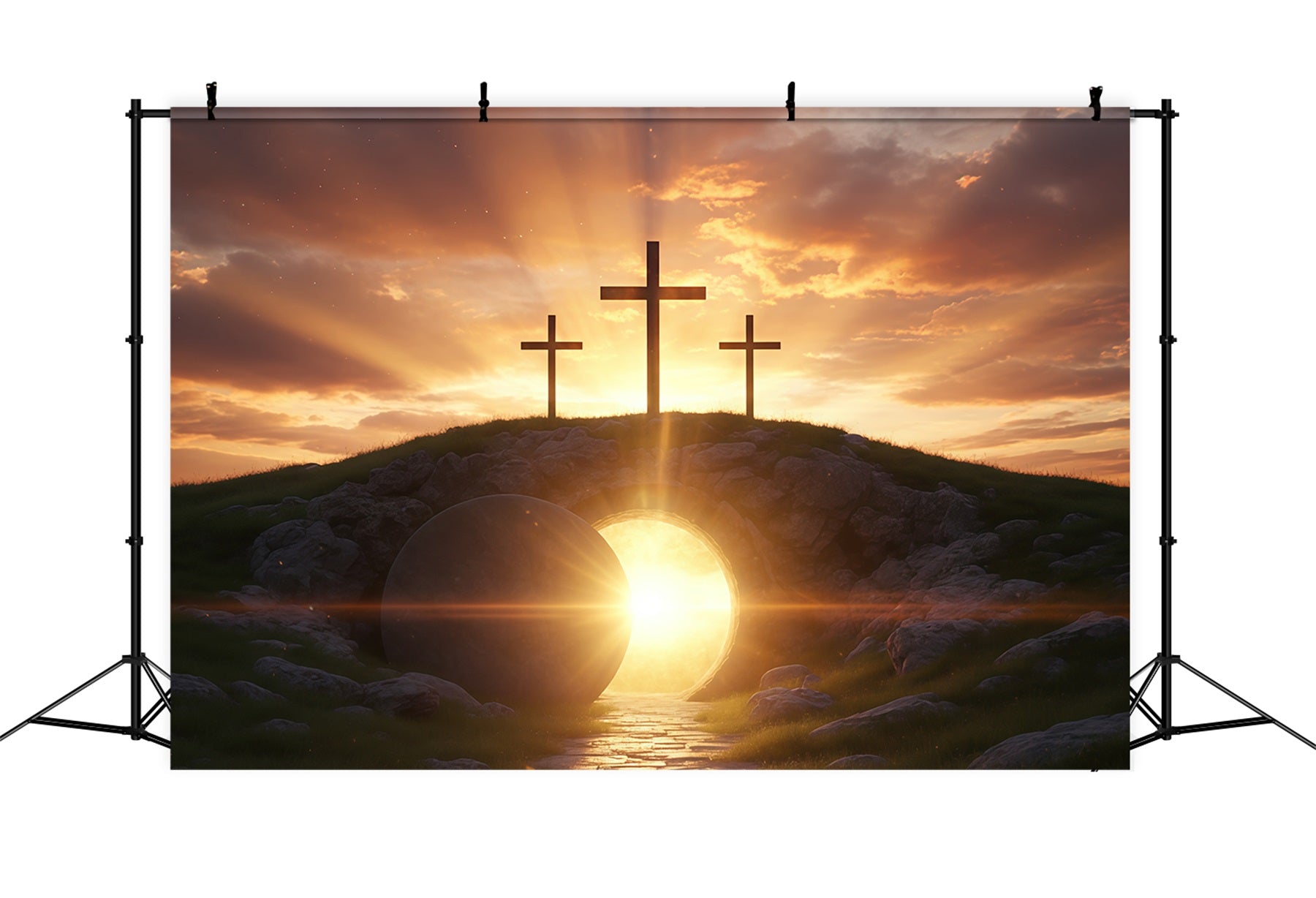 Easter Church Backdrop Resurrection Sunrise Empty Tomb Easter Backdrops UK CSH61-13