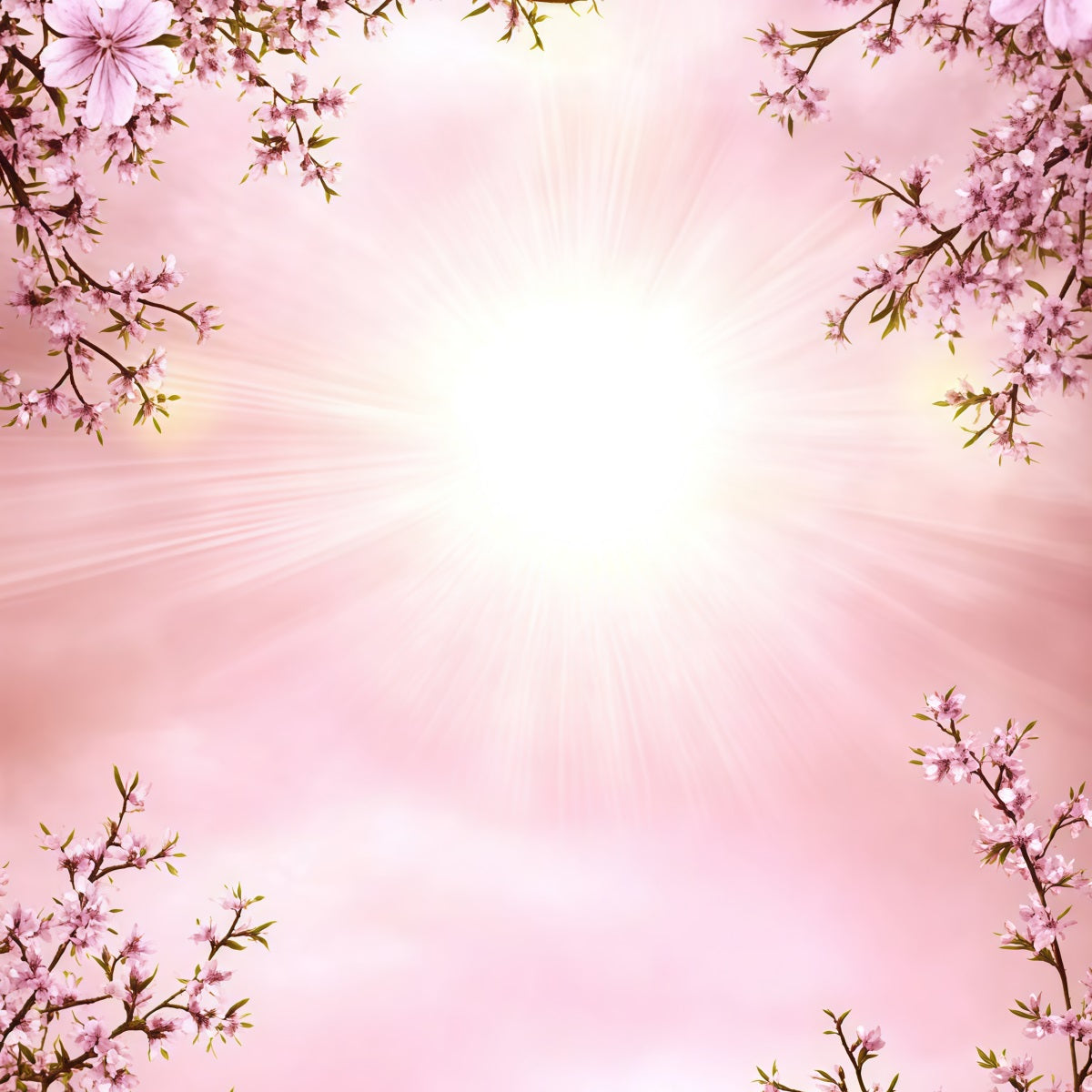 Spring Portrait Backdrops Pink Cherry Blossom Radiance Spring Backdrop For Pictures UK CSH61-158
