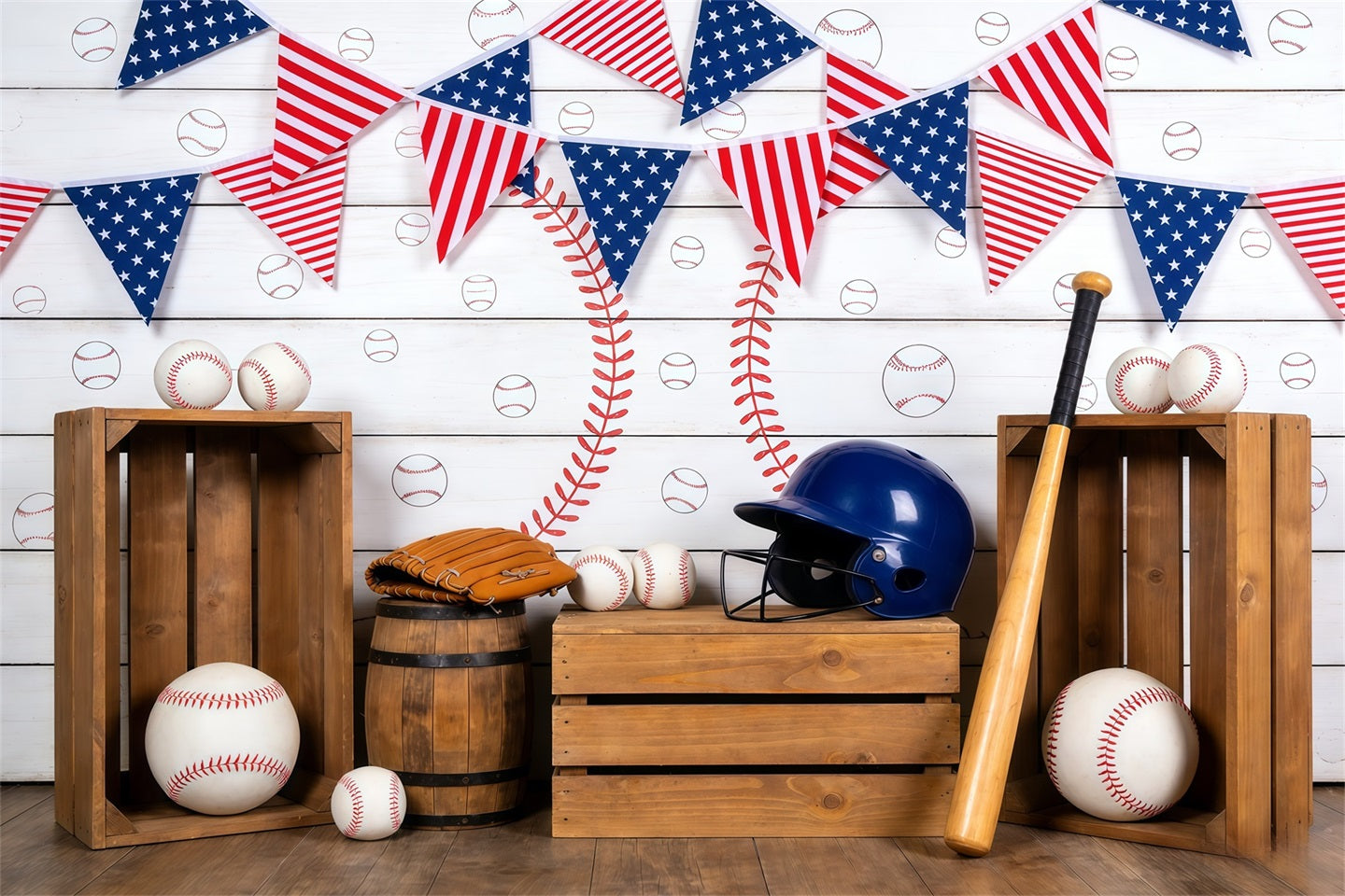 Baseball Backdrop Vintage Dugout Party Decor Sports Photography Backdrops UK CSH61-174