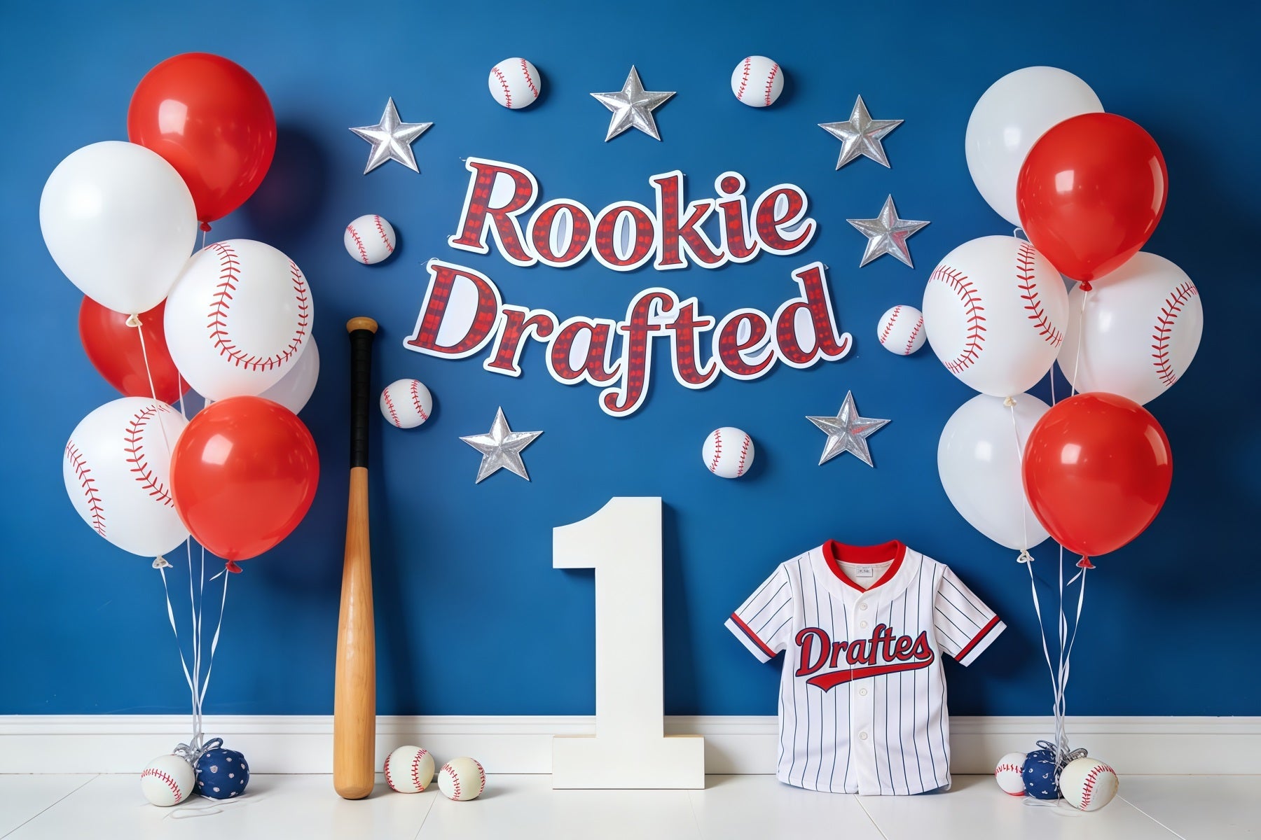 Baseball Photo Backdrop Rookie Drafted Balloon Wall Sports Photo Backdrop UK CSH61-175