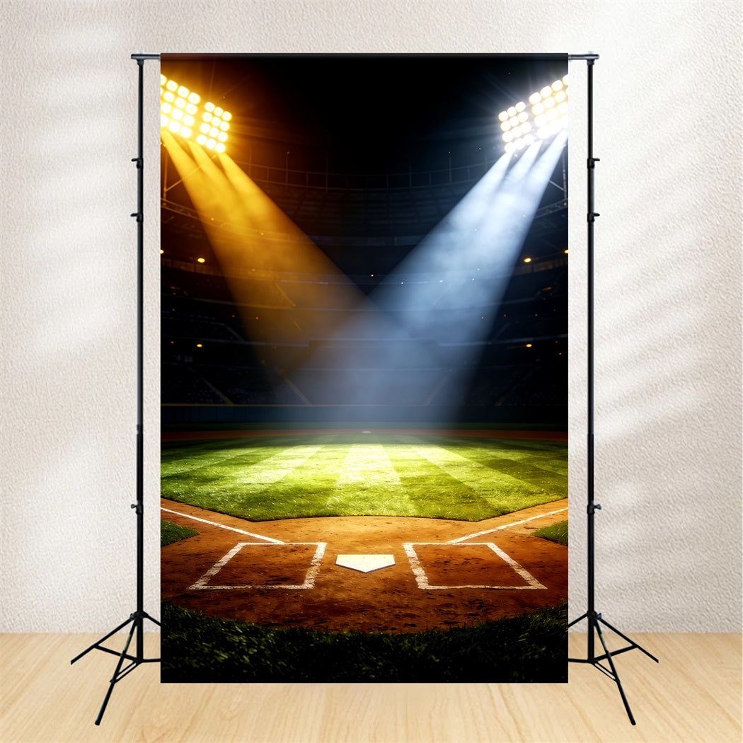 Baseball Backdrop For Pictures Dual Color Stadium Lights Sports Photo Backdrops UK CSH61-179
