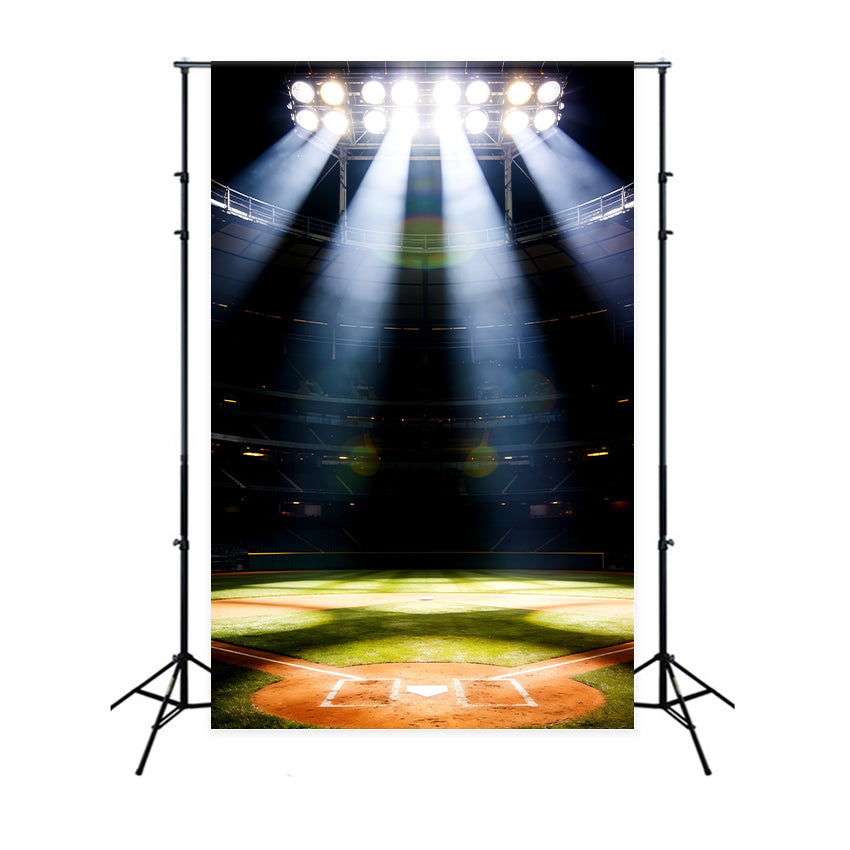 Baseball Field Photo Backdrop Championship Spotlight Tower Sports Photography Backdrop UK CSH61-180
