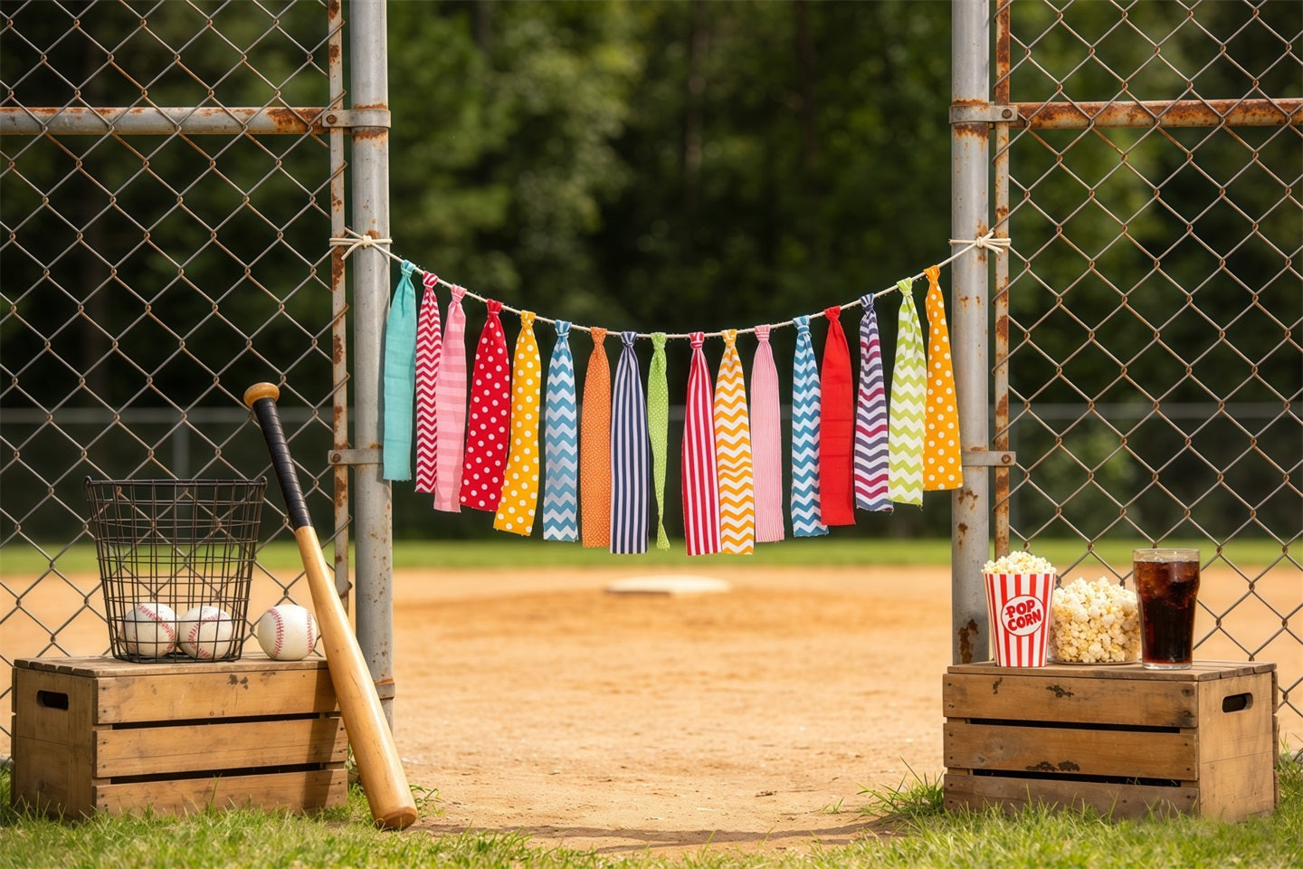 Baseball Field Backdrop Playful Dugout Party Gate Sports Theme Backdrop UK CSH61-183