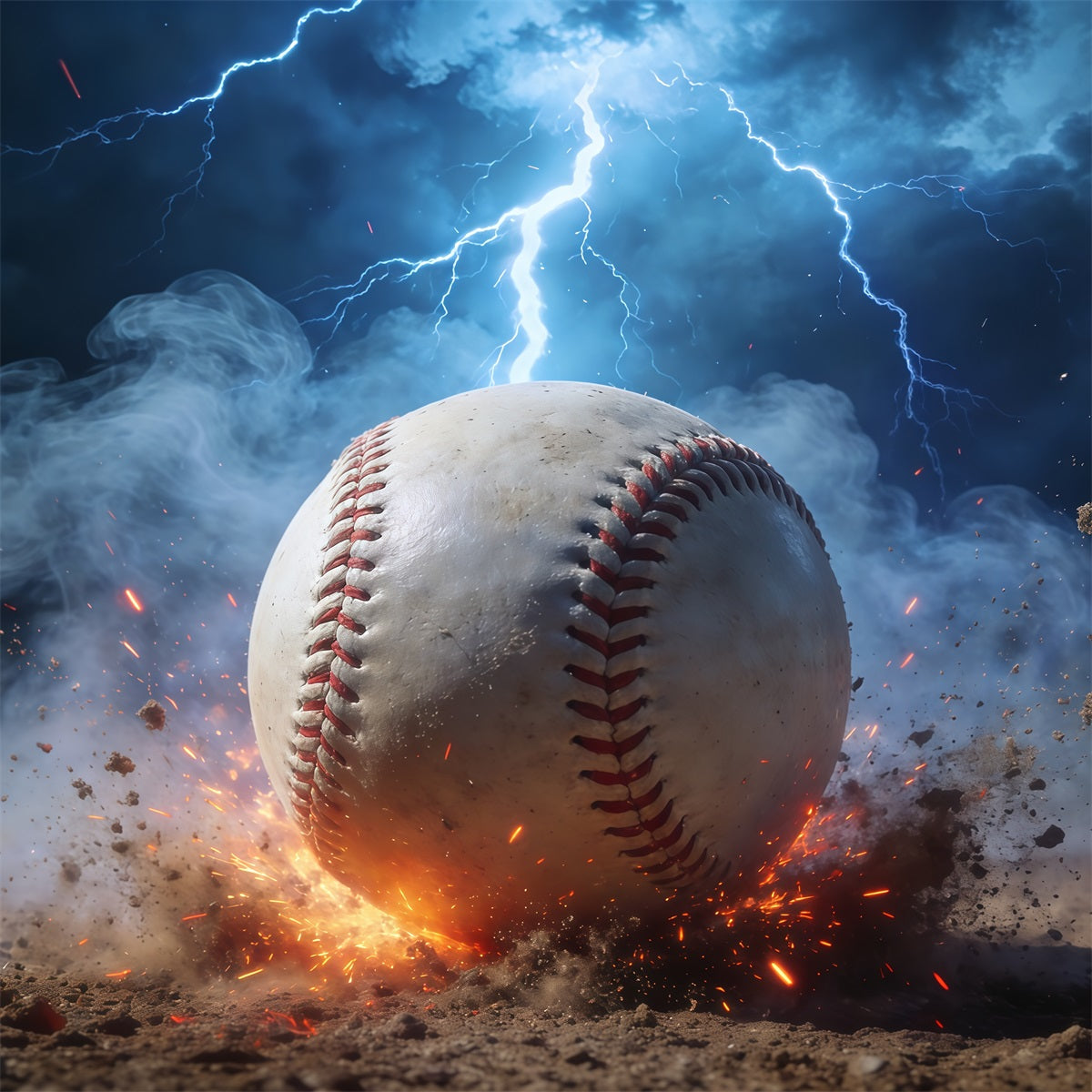 Baseball Backdrop For Pictures Lightning Power Impact Sports Photo Backdrop UK CSH61-187
