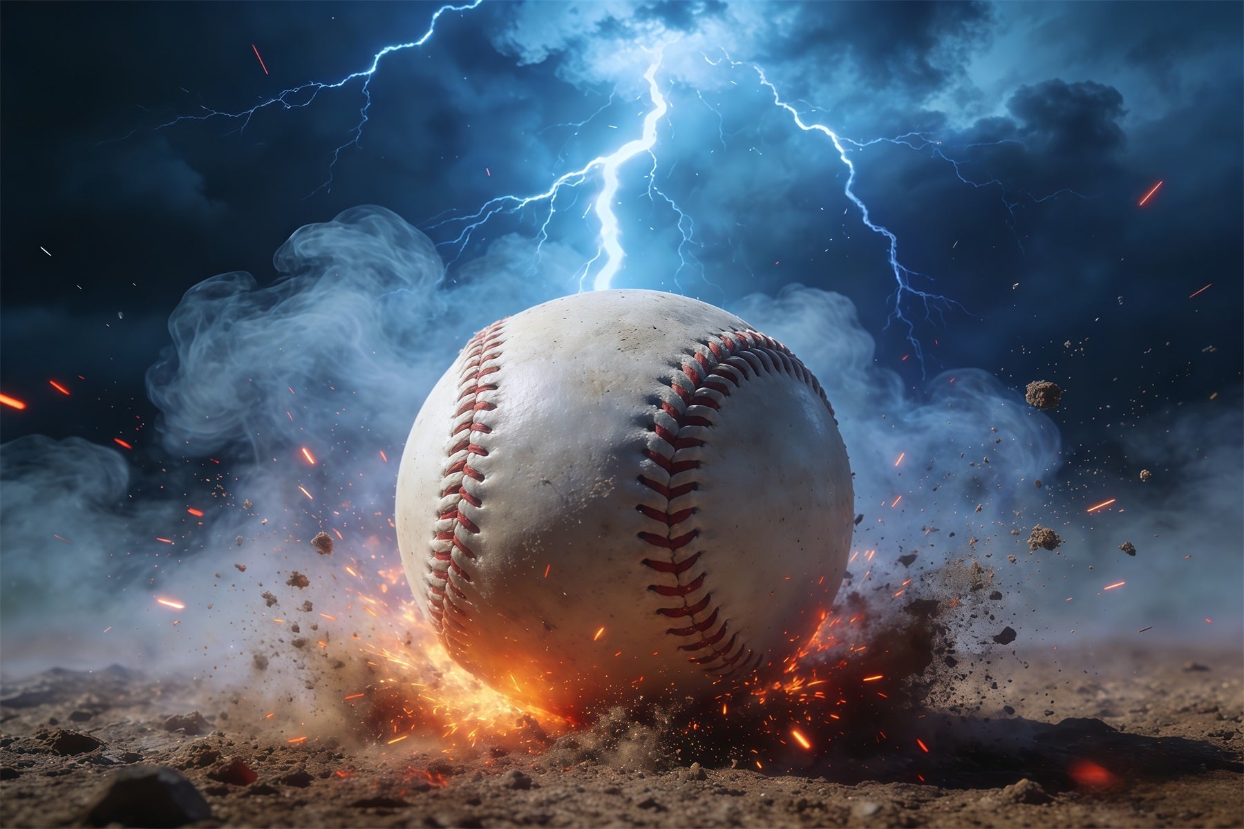Baseball Backdrop For Pictures Lightning Power Impact Sports Photo Backdrop UK CSH61-187