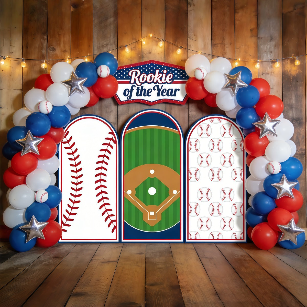 Baseball Photo Backdrop Rookie Year Balloon Arch Sports Photography Backdrop UK CSH61-189