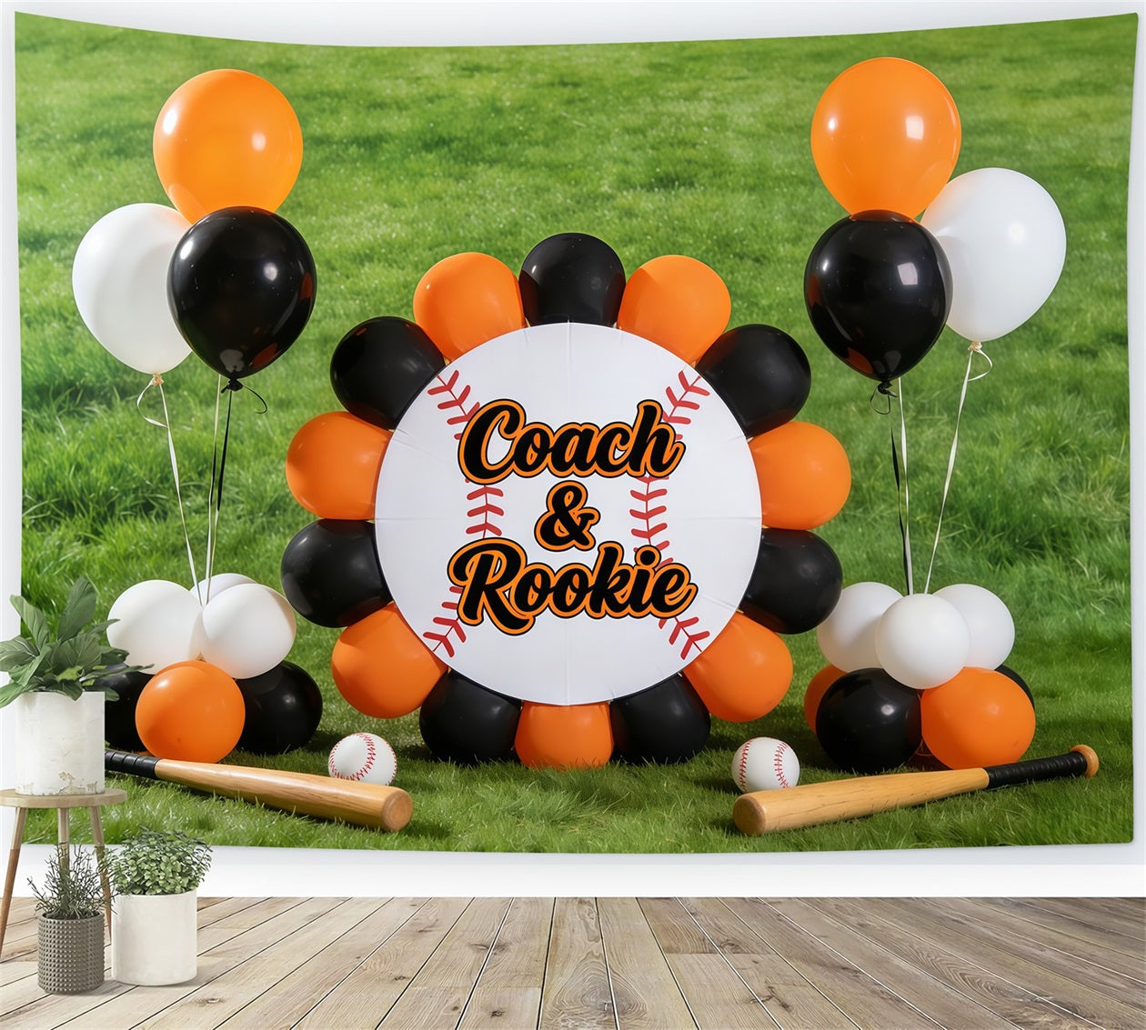 Baseball Backdrops Coach Rookie Balloon Field Sports Photography Backdrops UK CSH61-190