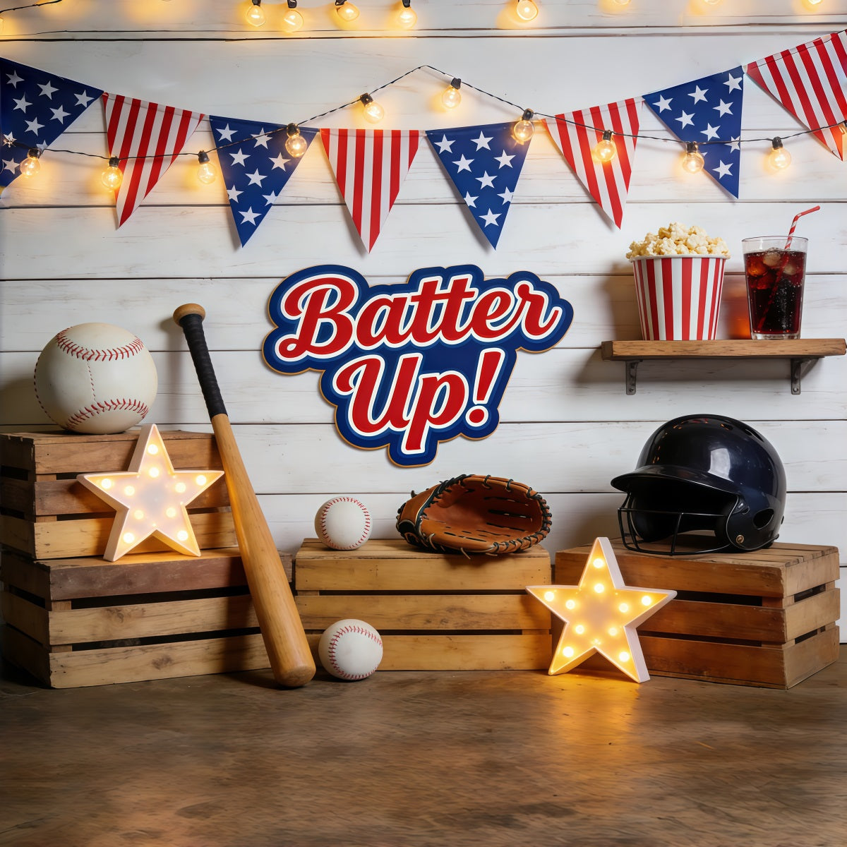 Baseball Photo Backdrop Batter Up Dugout Decor Sports Theme Backdrop UK CSH61-191