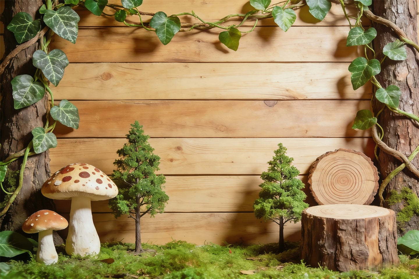 Forest Backdrop Rustic Wood Ivy Display Forest Photo Booth Backdrop UK CSH61-205