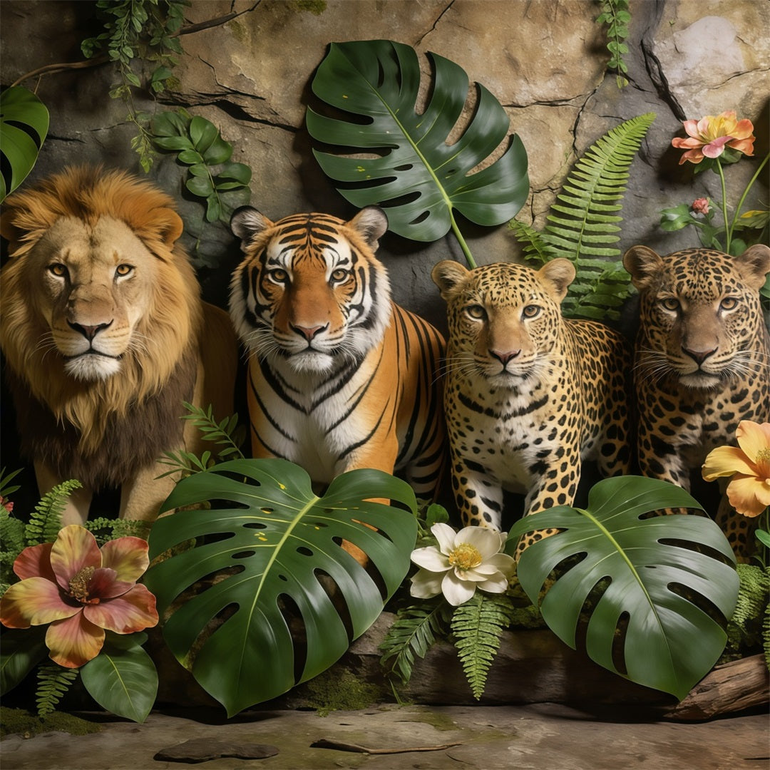 Forest Photo Backdrop Wild Jungle Animal Portrait Wall Rainforest Backdrop UK CSH61-214