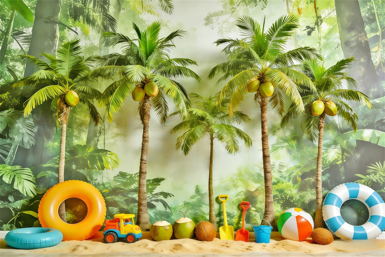 Tropical Forest Backdrop Tropical Palm Play Paradise Forest Photo Booth Backdrop UK CSH61-219