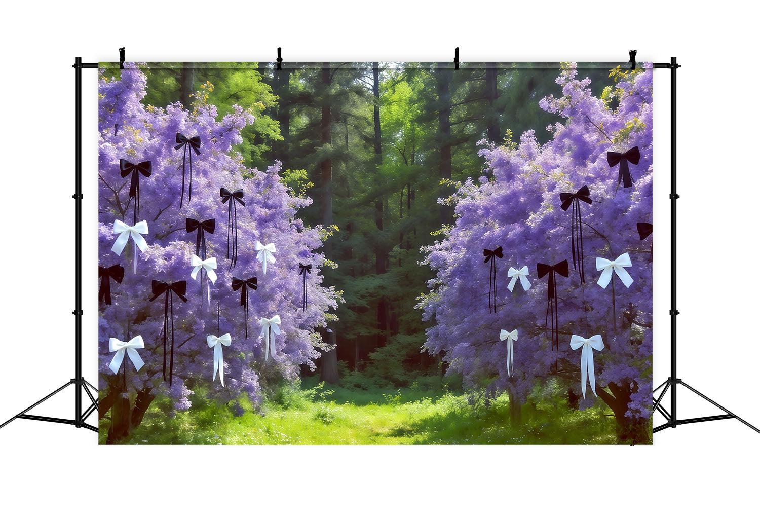 Forest Photography Backdrop Lavender Bow Blossom Grove Fantasy Forest Backdrop UK CSH61-221