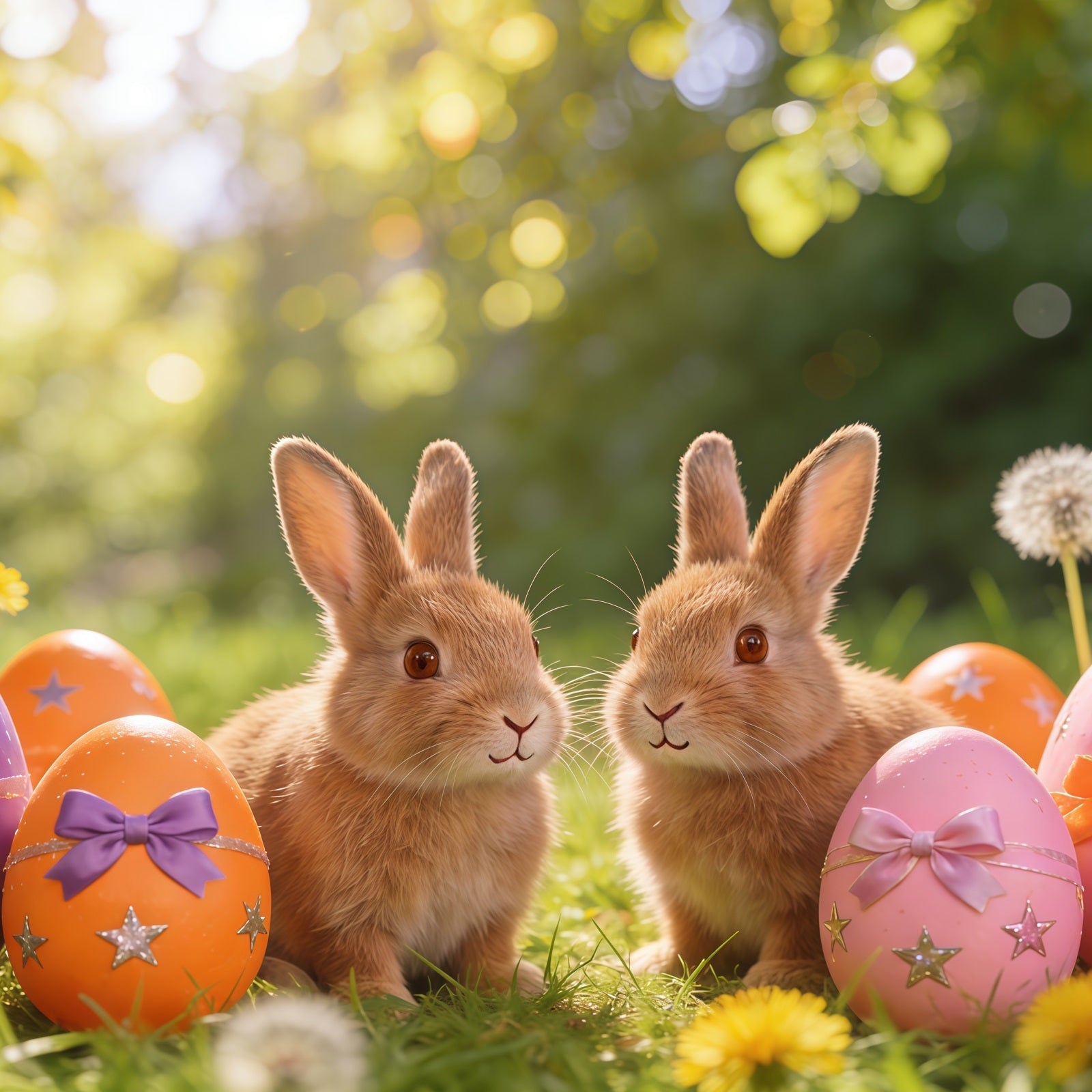 Easter Bunny Backdrop Spring Meadow Painted Eggs Backdrop Easter UK CSH61-23