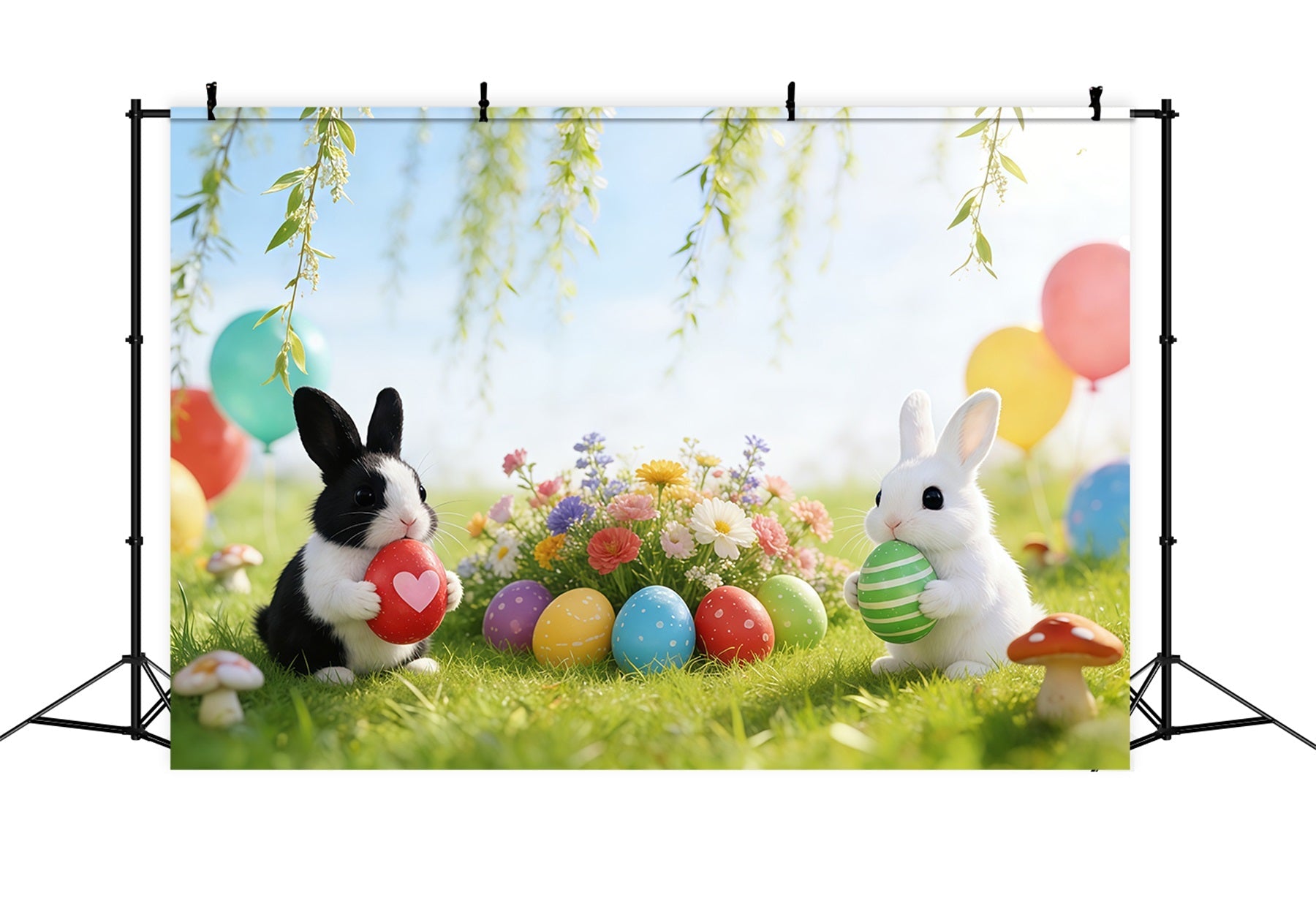 Easter Bunny Backdrop Balloon Spring Meadow Garden Backdrop Easter UK CSH61-24
