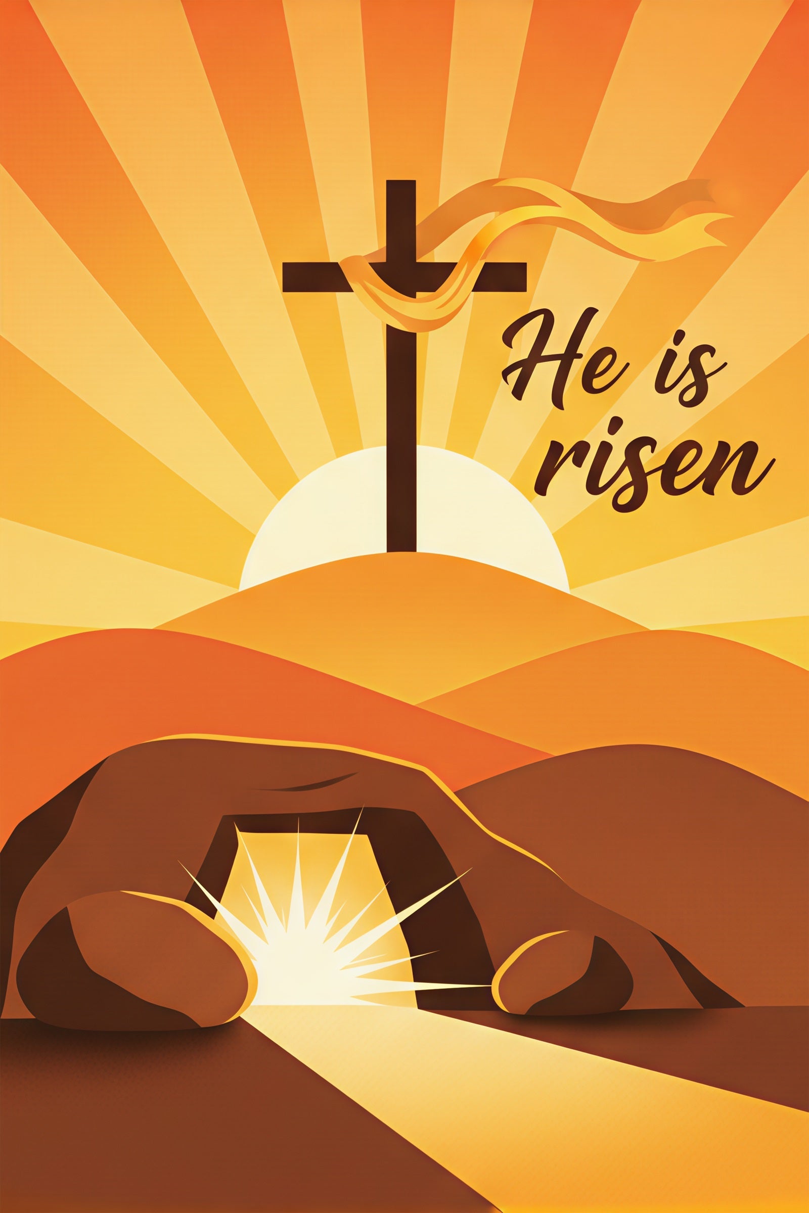 Easter Backdrops For Church Risen Cross Sunrise Hills Easter Backdrop Ideas UK CSH61-3