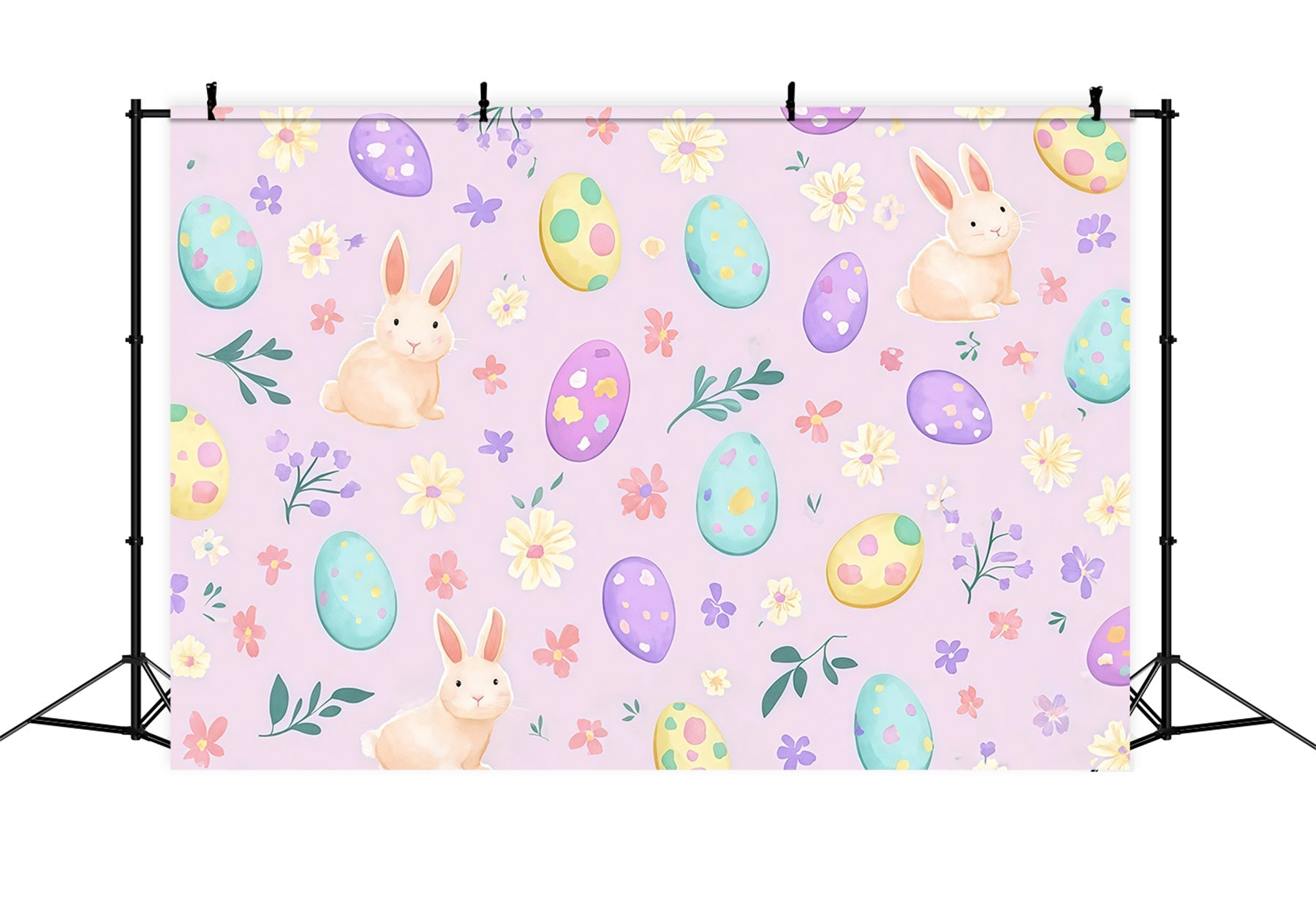 Easter Bunny Backdrop Watercolor Print Egg Pattern Easter Photo Backdrop Ideas UK CSH61-31