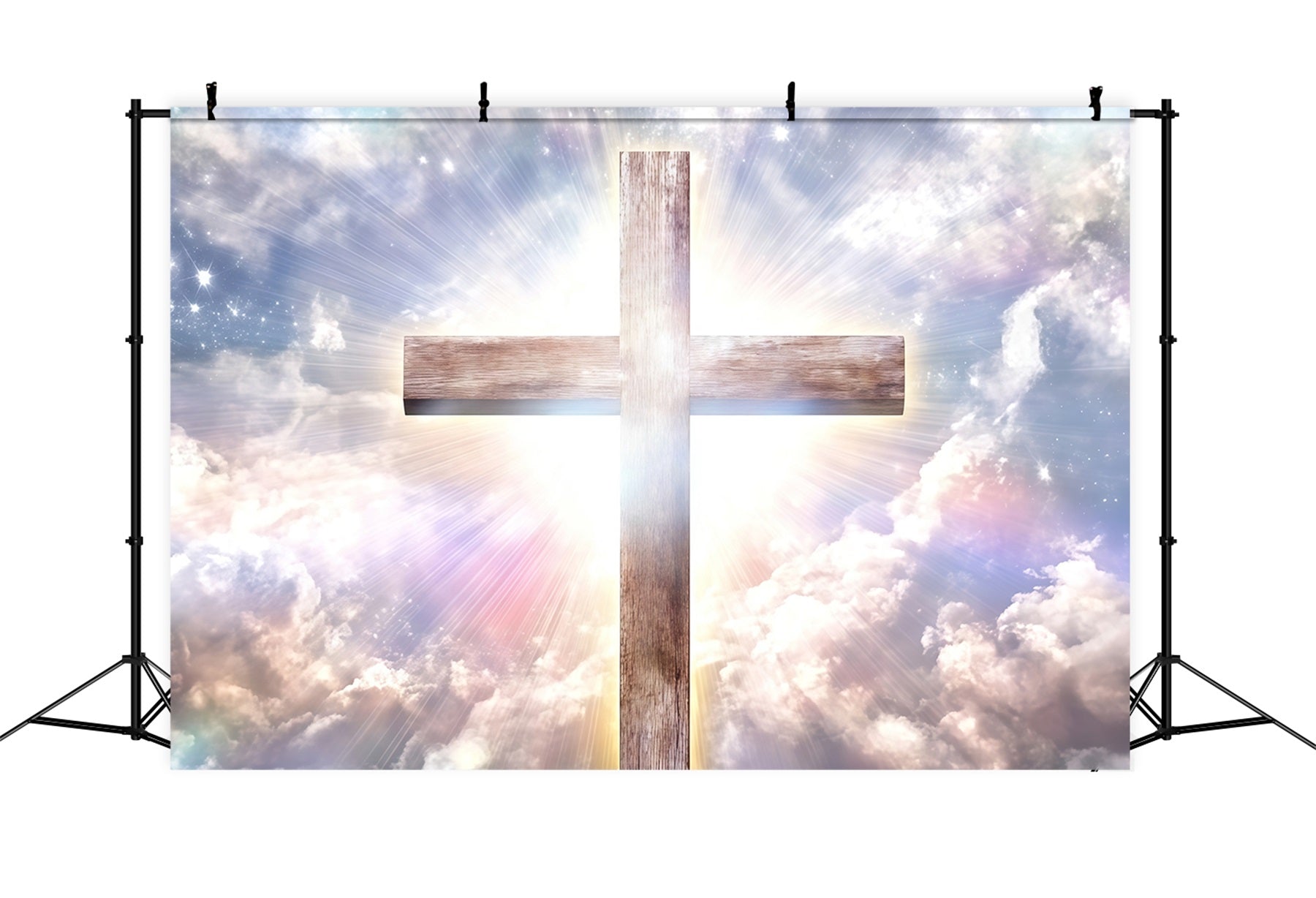 Cross Backdrops Radiant Heaven Cross Glory Easter Backdrop Ideas UK CSH61-37