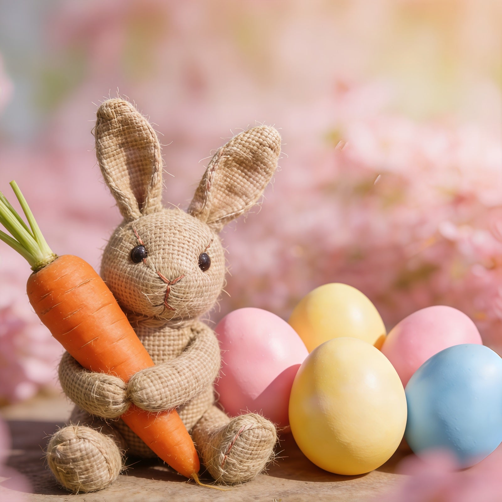 Easter Egg Backdrops Burlap Bunny Carrot Flowers Easter Backdrop Photography UK CSH61-45