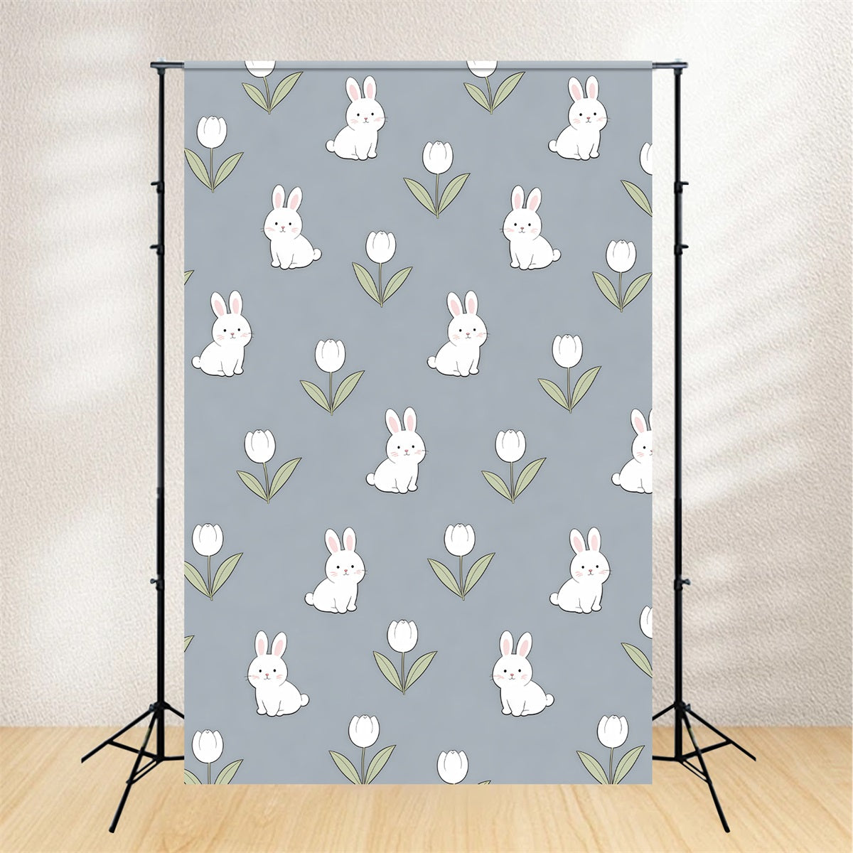 Easter Bunny Backdrop Ideas Cute Rabbit Tulip Pattern Easter Photo Backdrop UK CSH61-47