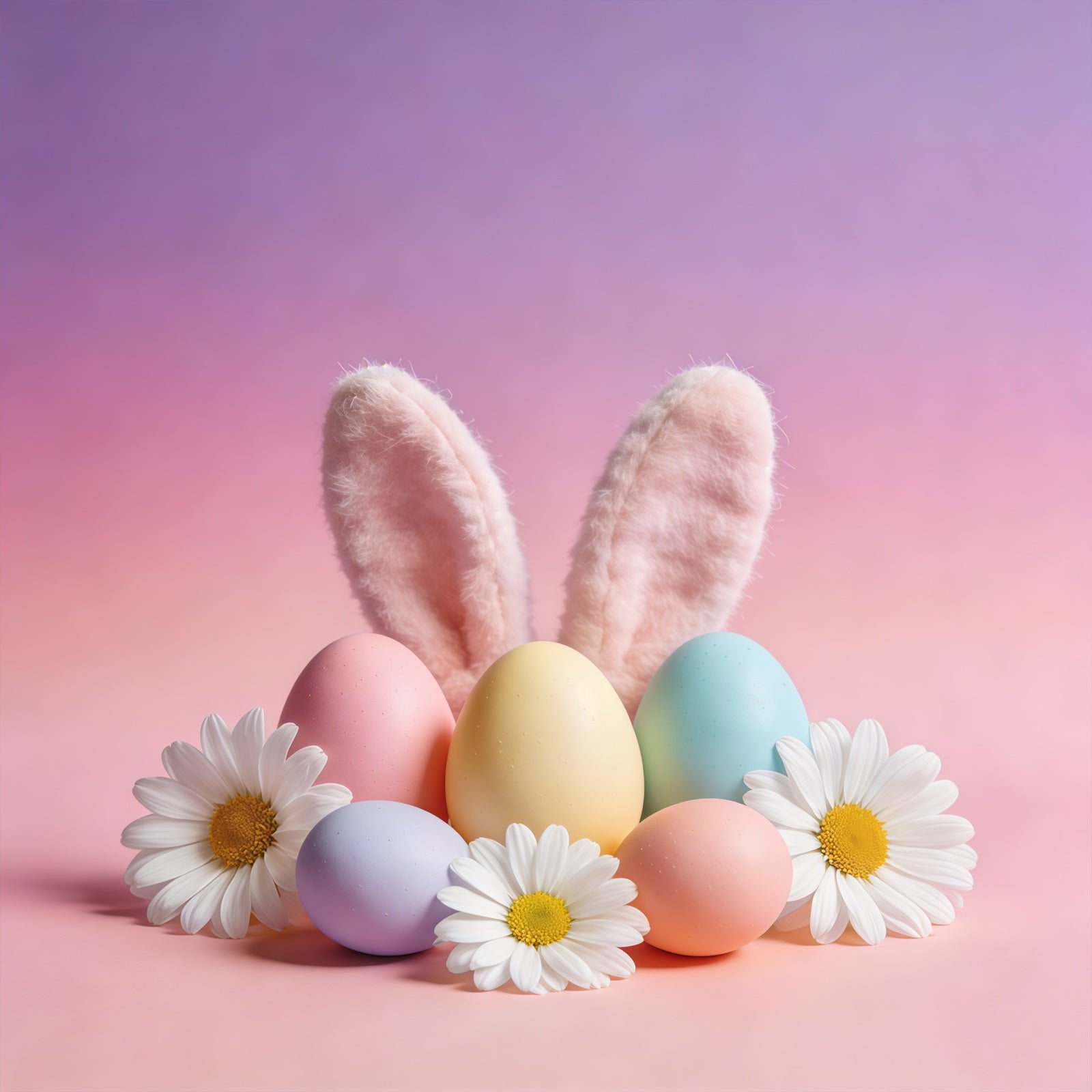 Easter Bunny Backdrop Ideas Ears Pastel Eggs Daisies Easter Photo Backdrops UK CSH61-49