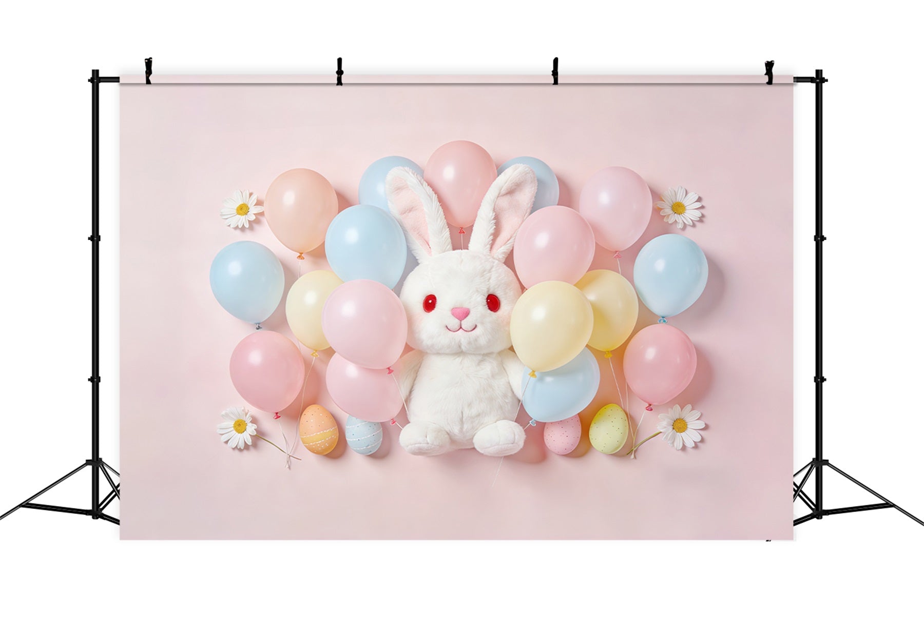 Easter Balloon Backdrop Pastel Eggs Pile Bunny Easter Photo Backdrops UK CSH61-58