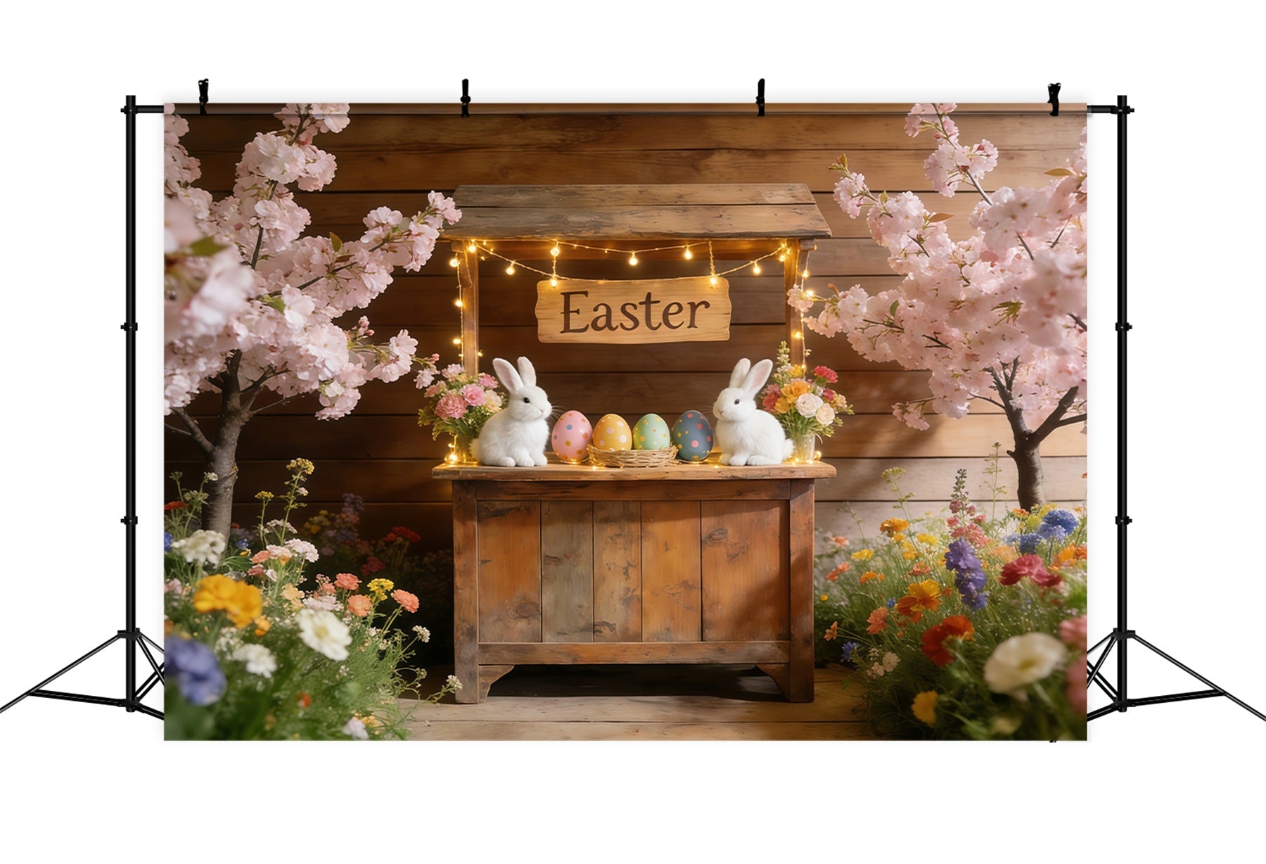 Easter Cherry Blossom Backdrop Blossom Bunny Market Stall Backdrops For Easter Pictures UK CSH61-69