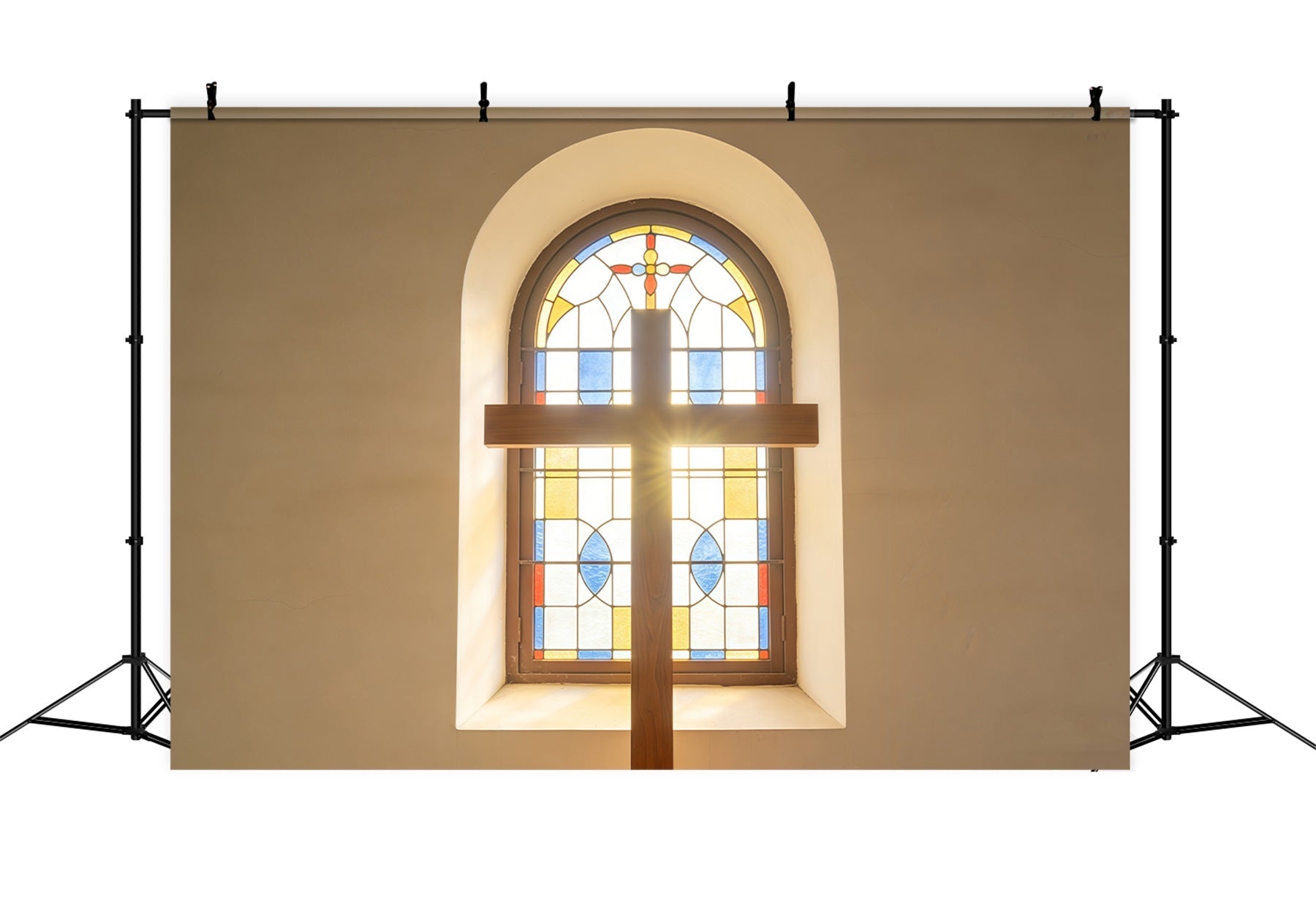 Easter Cross Backdrop Stained Glass Church Window Backdrops Easter UK CSH61-76