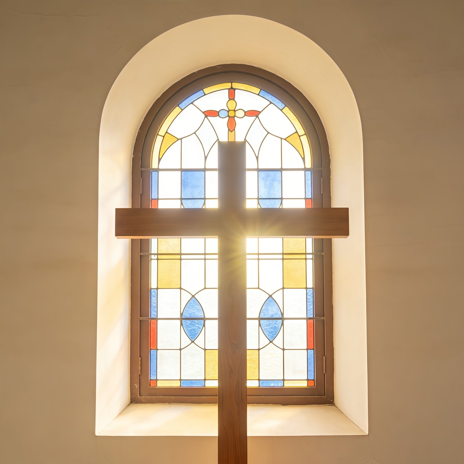 Easter Cross Backdrop Stained Glass Church Window Backdrops Easter UK CSH61-76