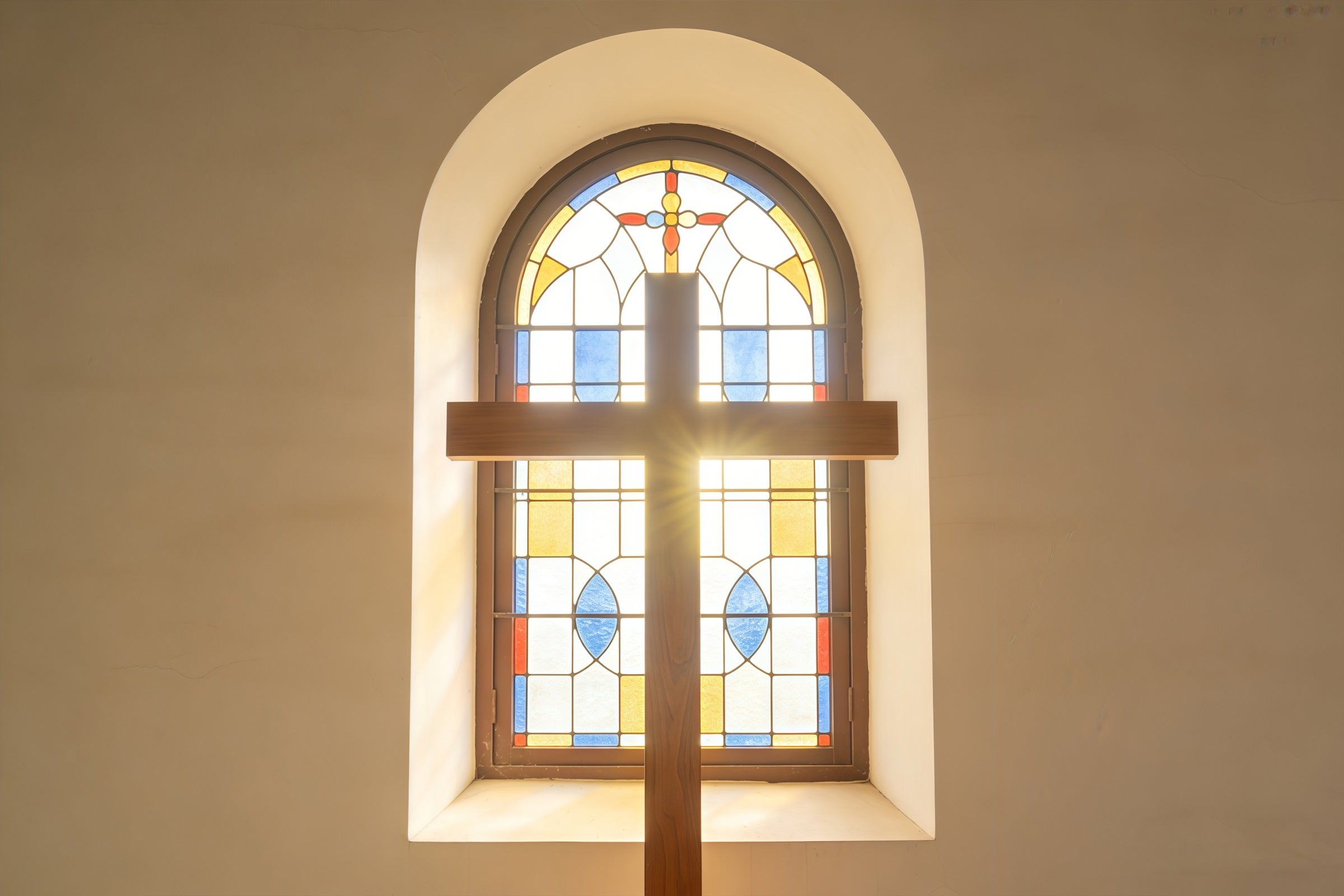 Easter Cross Backdrop Stained Glass Church Window Backdrops Easter UK CSH61-76