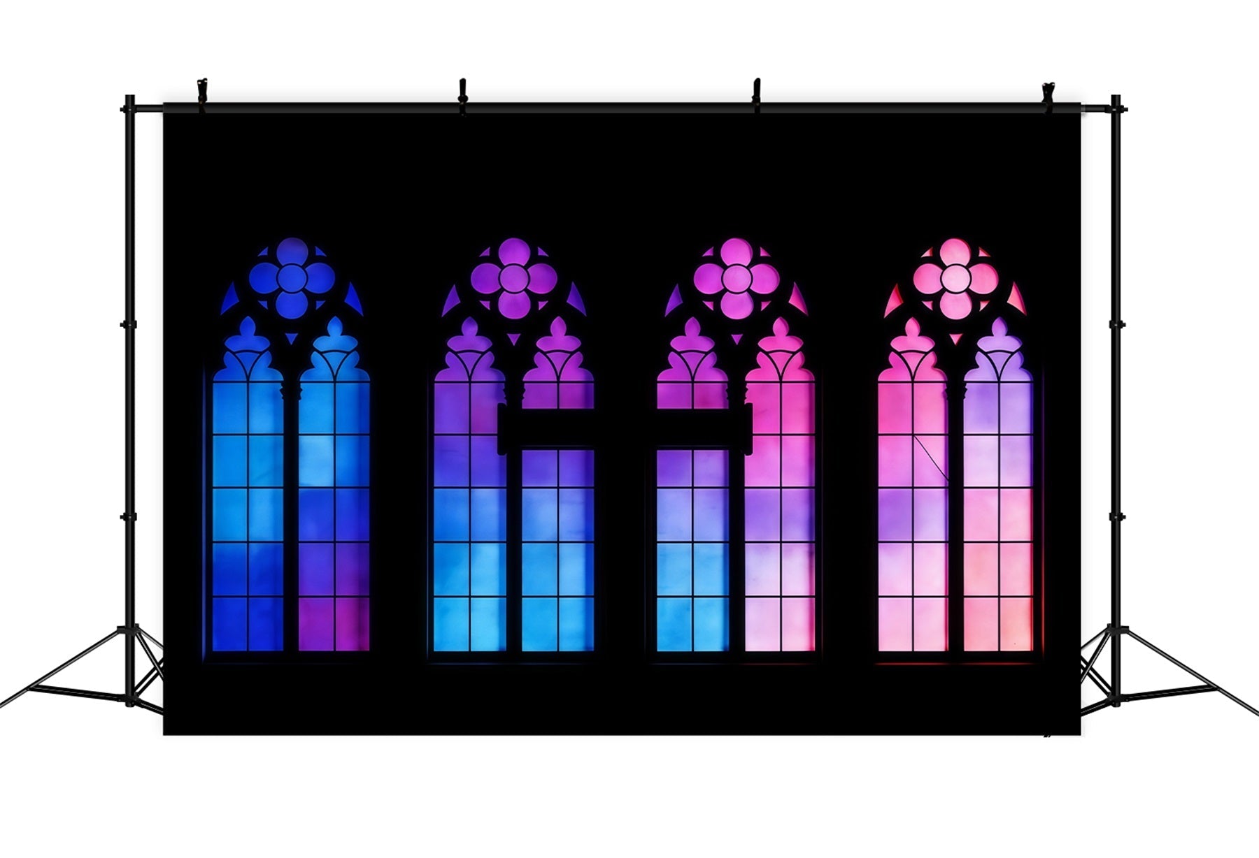 Easter Stained Glass Backdrop Gradient Purple Church Window Easter Backdrops For Photos UK CSH61-77