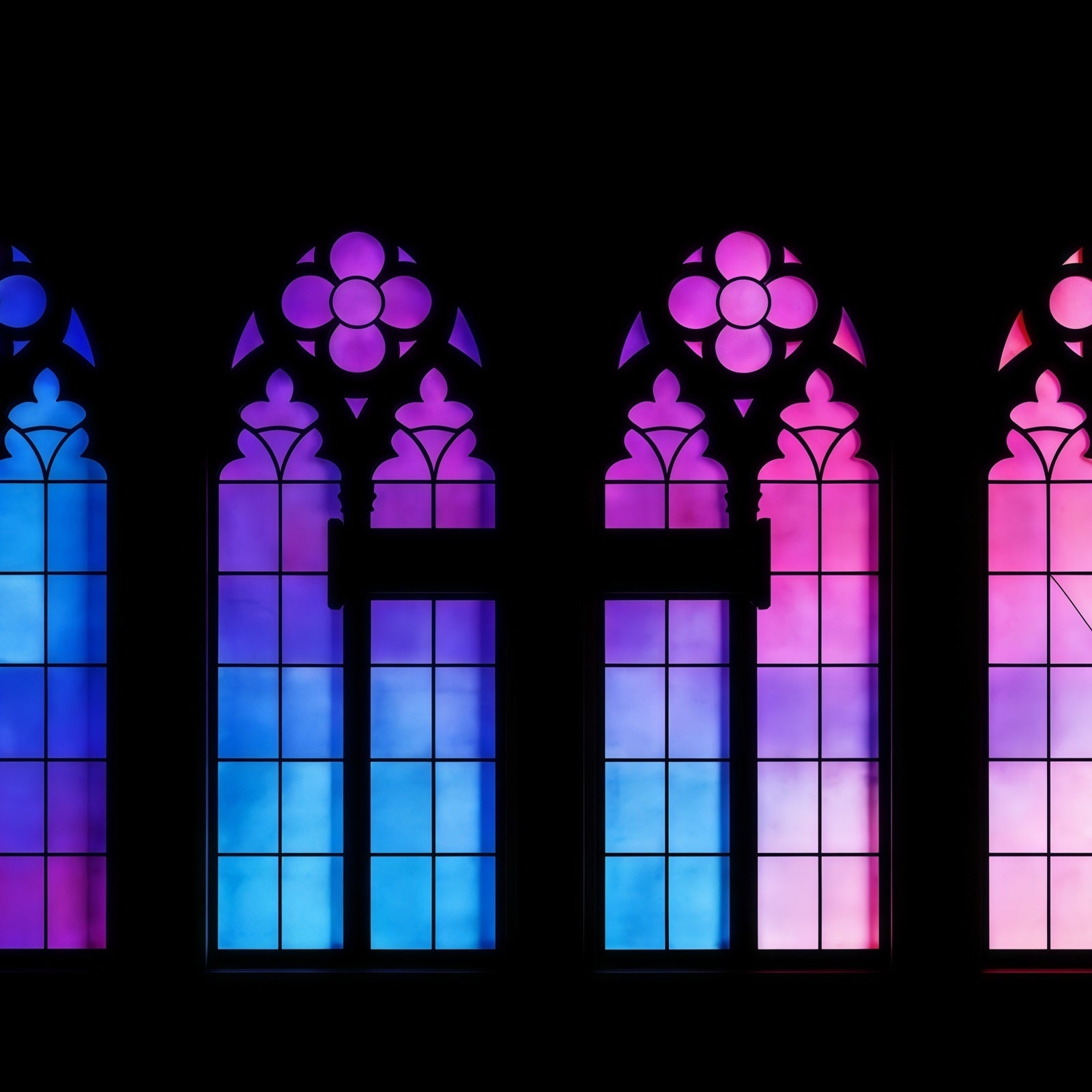 Easter Stained Glass Backdrop Gradient Purple Church Window Easter Backdrops For Photos UK CSH61-77