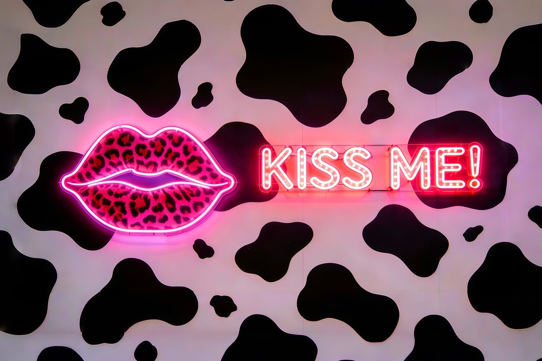Kissing Lips Backdrop Neon Signs Pop Wall Romantic Backdrop UK CSH61-98